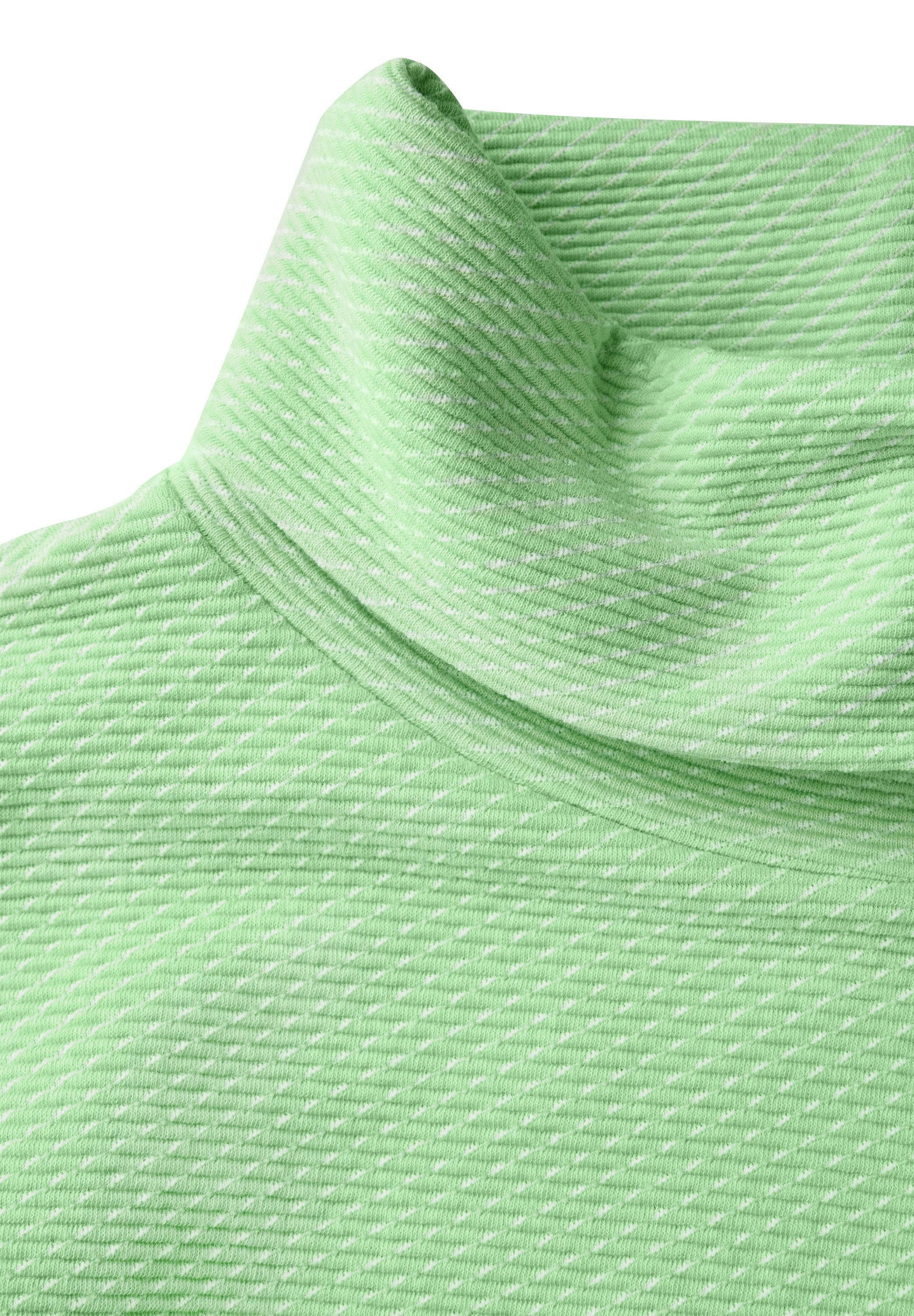 STREET ONE Shirt met 3 4 mouwen in structuur-look en met sjaalkraag