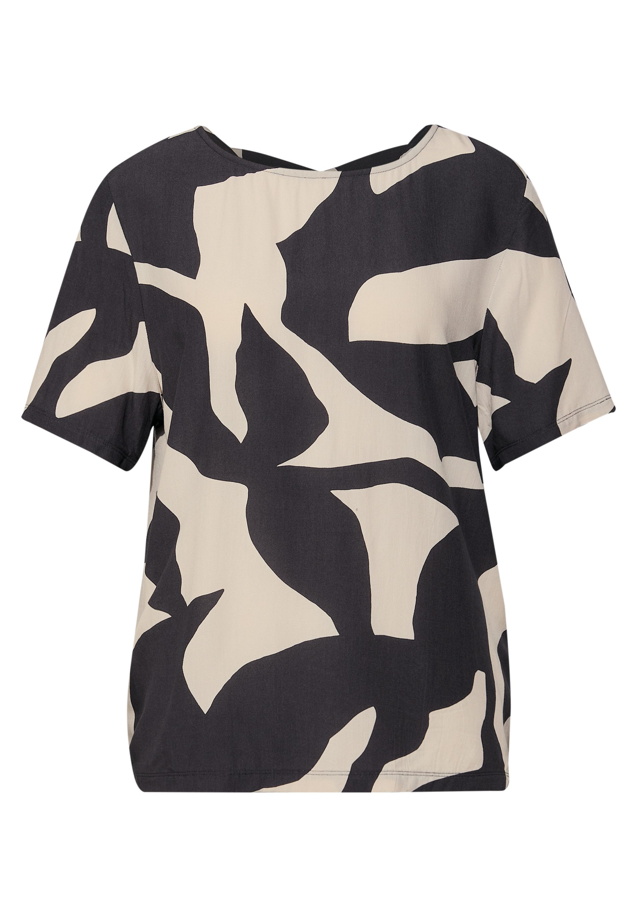 STREET ONE Shirt met print met banddetail op de rug en grafisch patroon