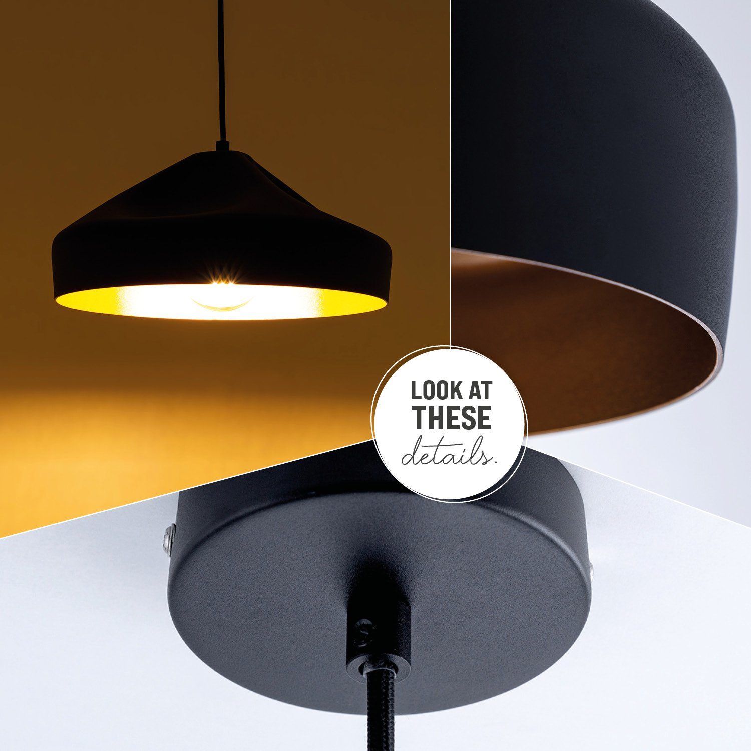 Paco Home Hanglamp HURLEY T Hanglamp eetkamer keukenlamp hangend Eettafellamp binnenin in goudkleur