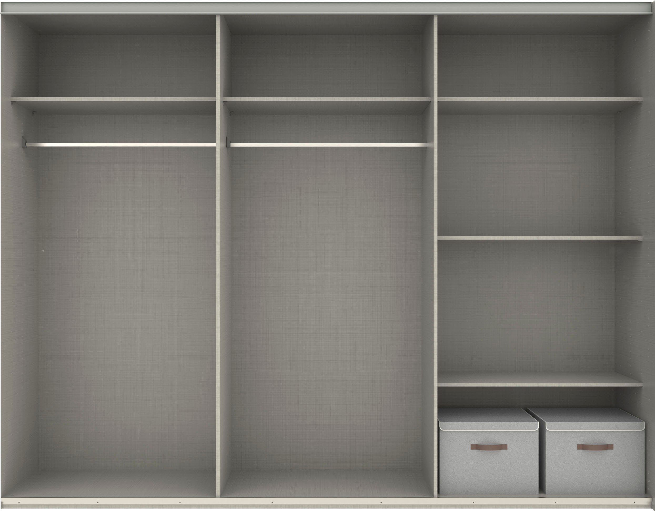 Wimex Zweefdeurkast Norderstedt Inclusief 2 stoffen dozen en 2 extra planken, met glasdeur
