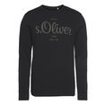 s.oliver shirt met lange mouwen met tekstprint zwart