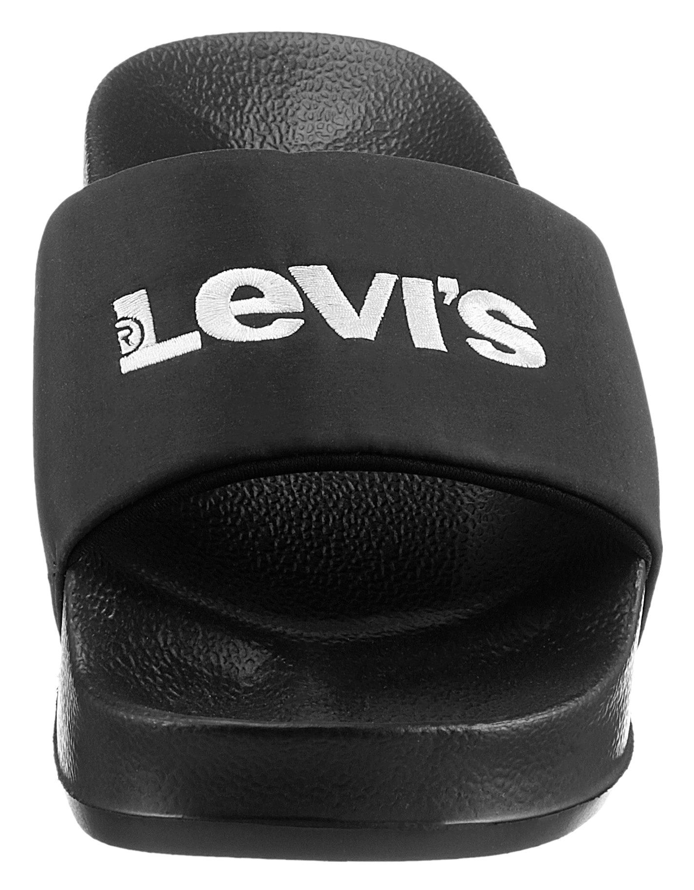 Levi's® Slippers JUNE S BOLD PADDED plateau, zomerschoen, slippers met logo-opdruk