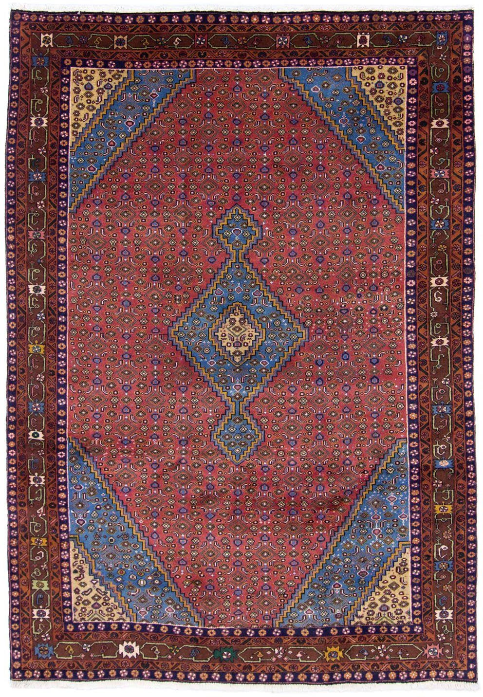 morgenland Wollen kleed Tabriz medaillon rosso chiaro 292 x 198 cm Uniek exemplaar met certificaat