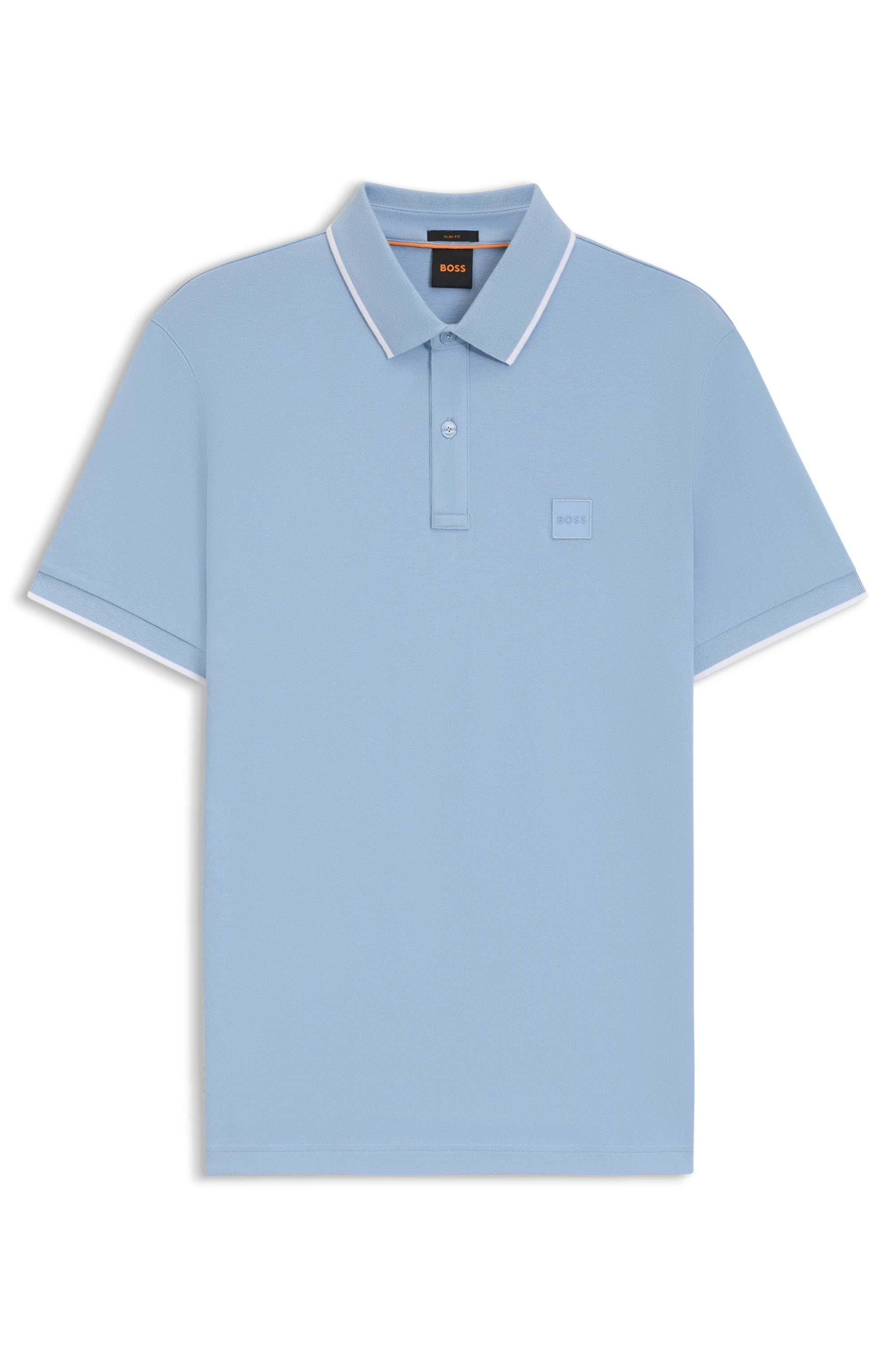 Boss Orange Poloshirt Passertip met boss badge