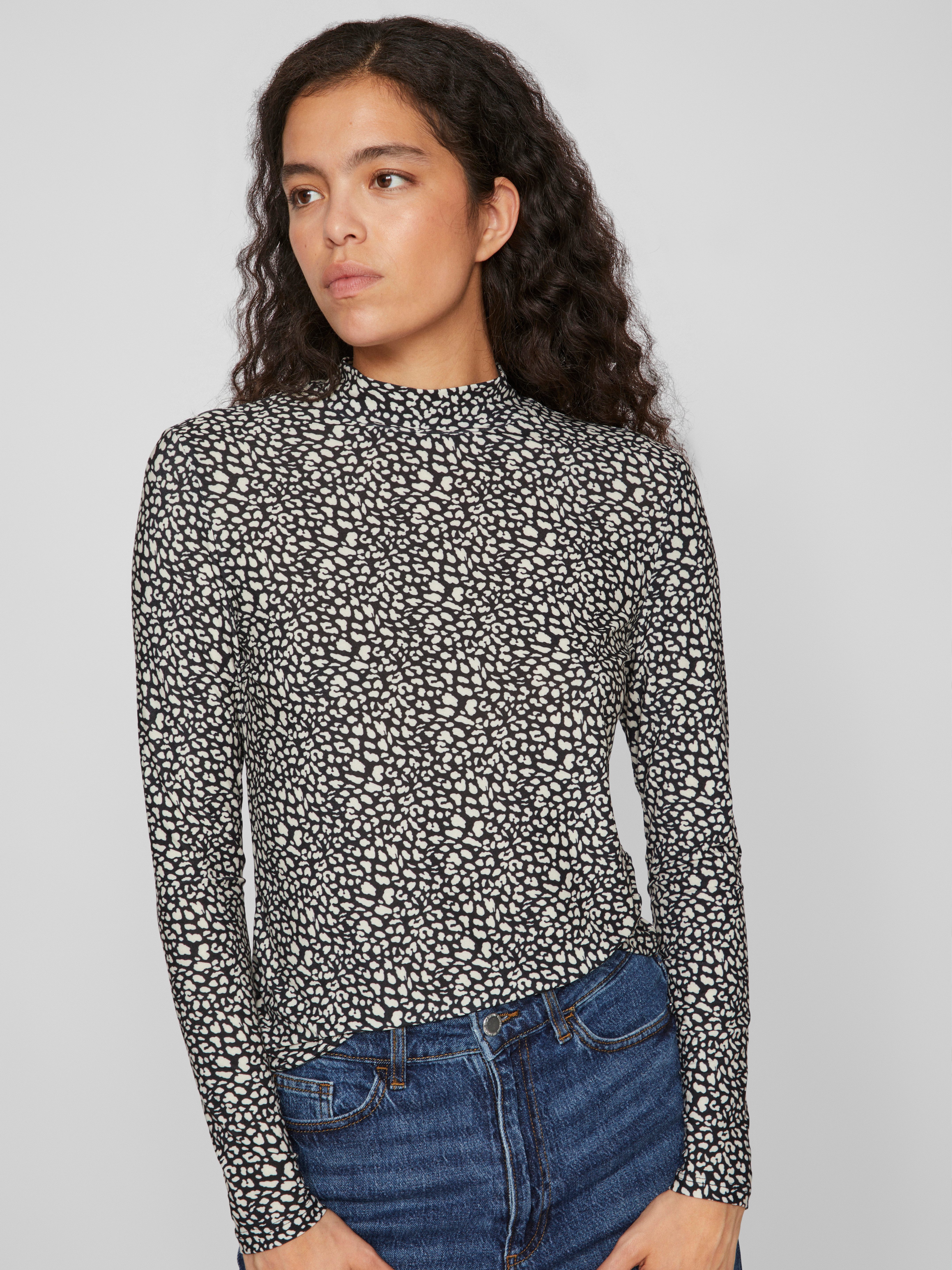 Vila Shirt met staande kraag VILEOA L/S ROLLNECK TOP - NOOS