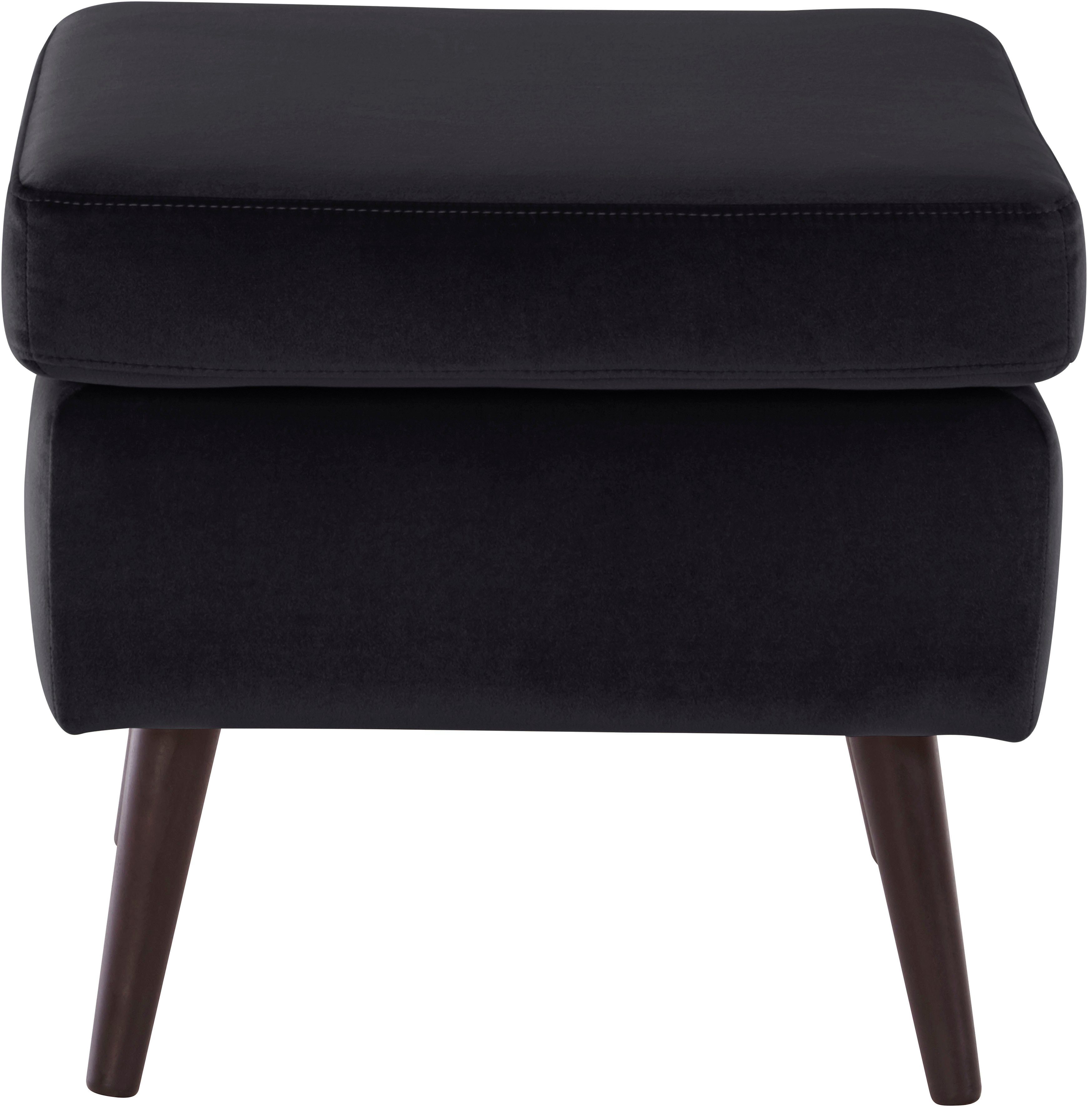 Home affaire Fauteuil Sallito, TV-stoel, oorfauteuil met Hocker, in veel stofkwaliteiten, ook in fluweelcord