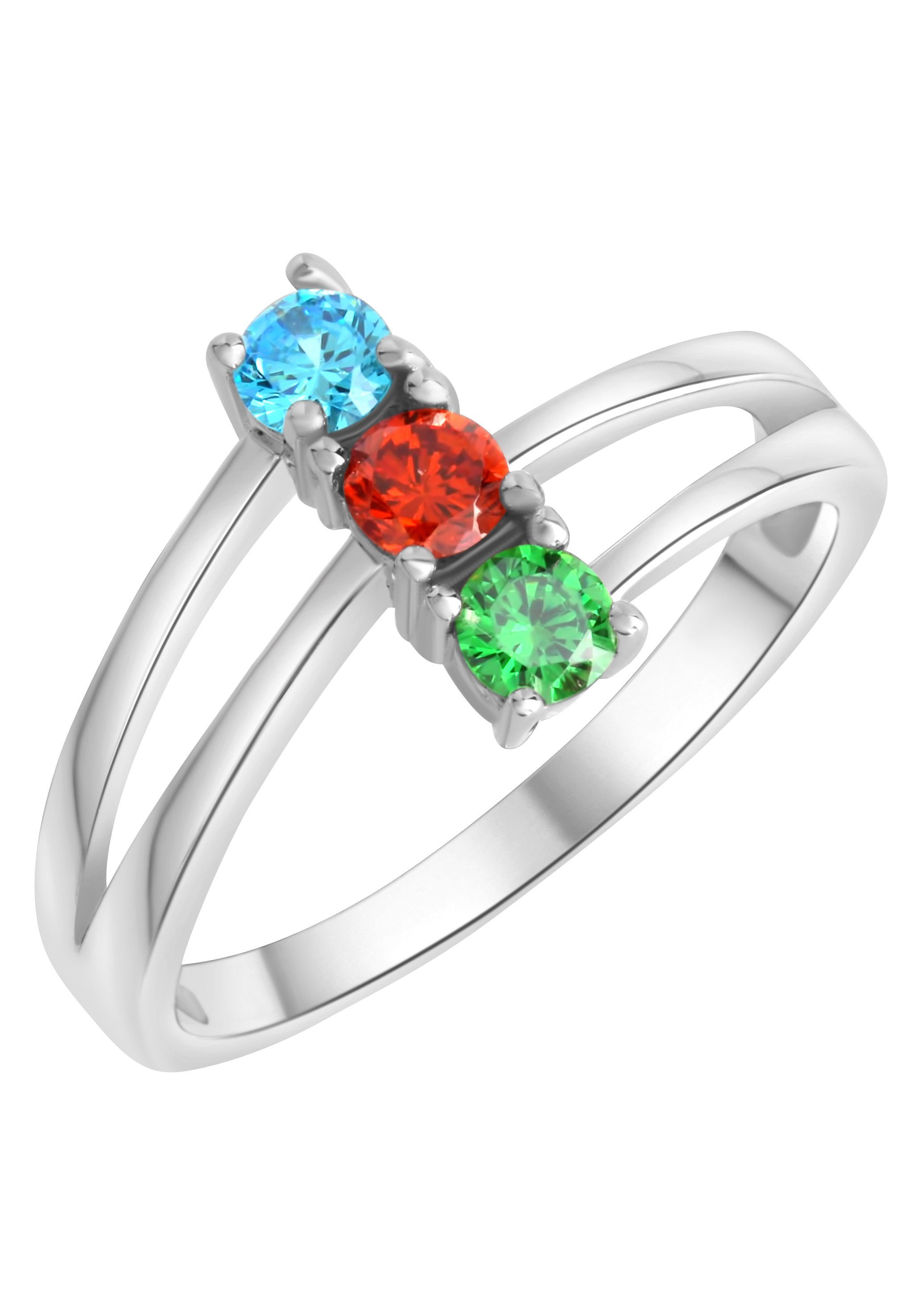 Firetti Ring Sieraad cadeau zilver 925 zilveren ring trilogie dames ringen maat 18 multicolor