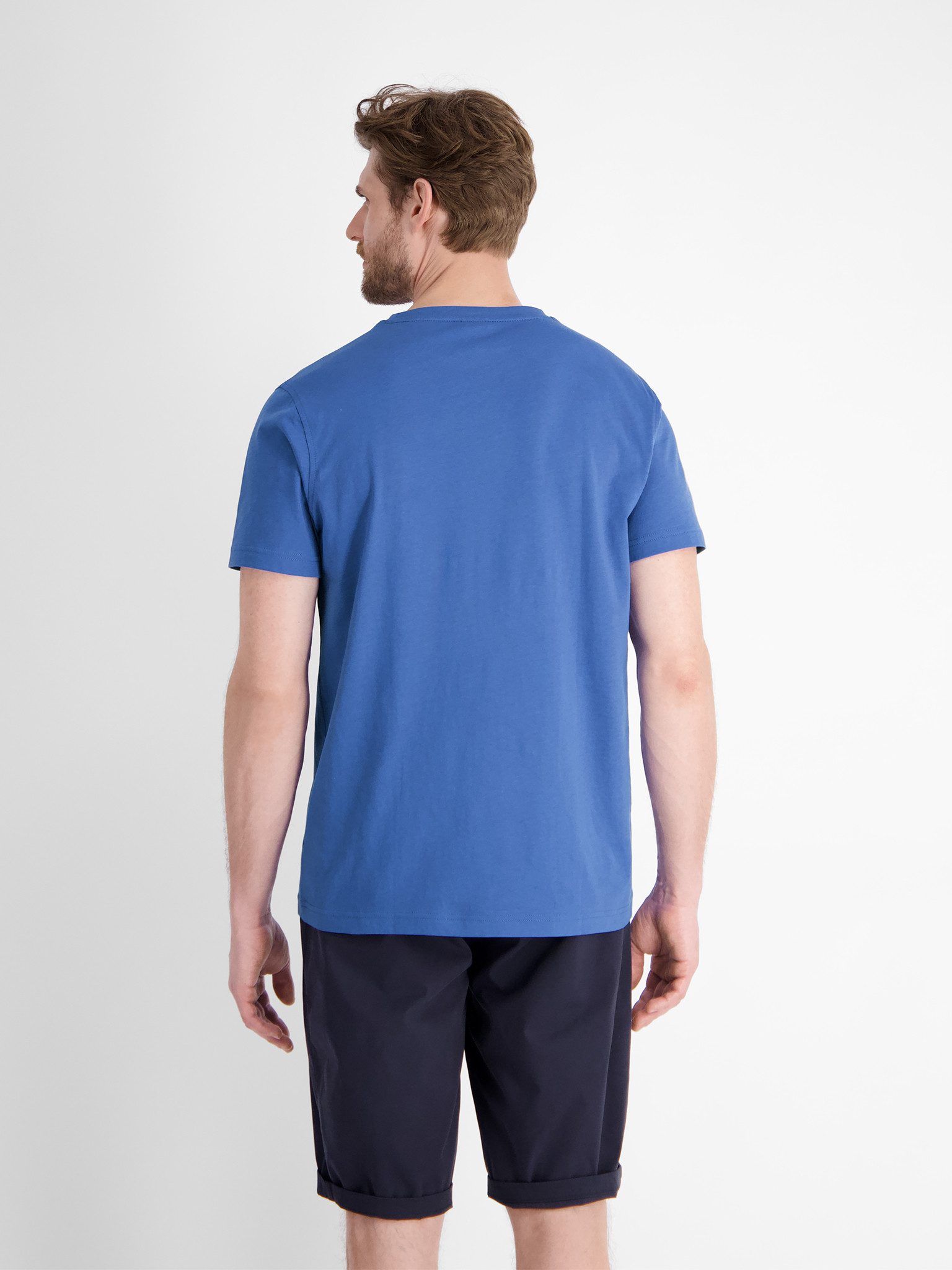 Lerros Shirt met korte mouwen met logoborduursel op borsthoogte