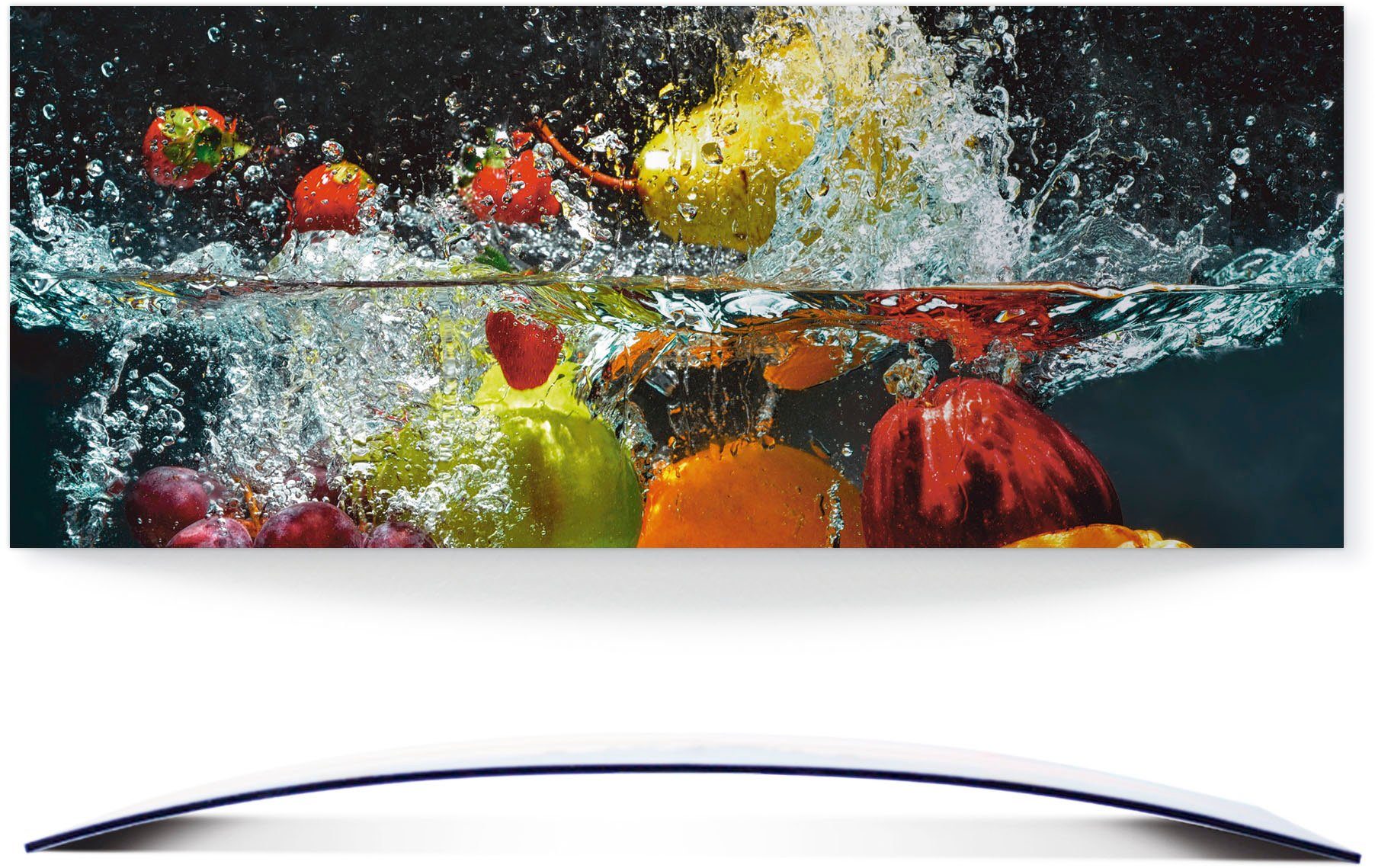 Artland Artprint Fruit in opspattend water gebogen 3d-optiek (1 stuk)