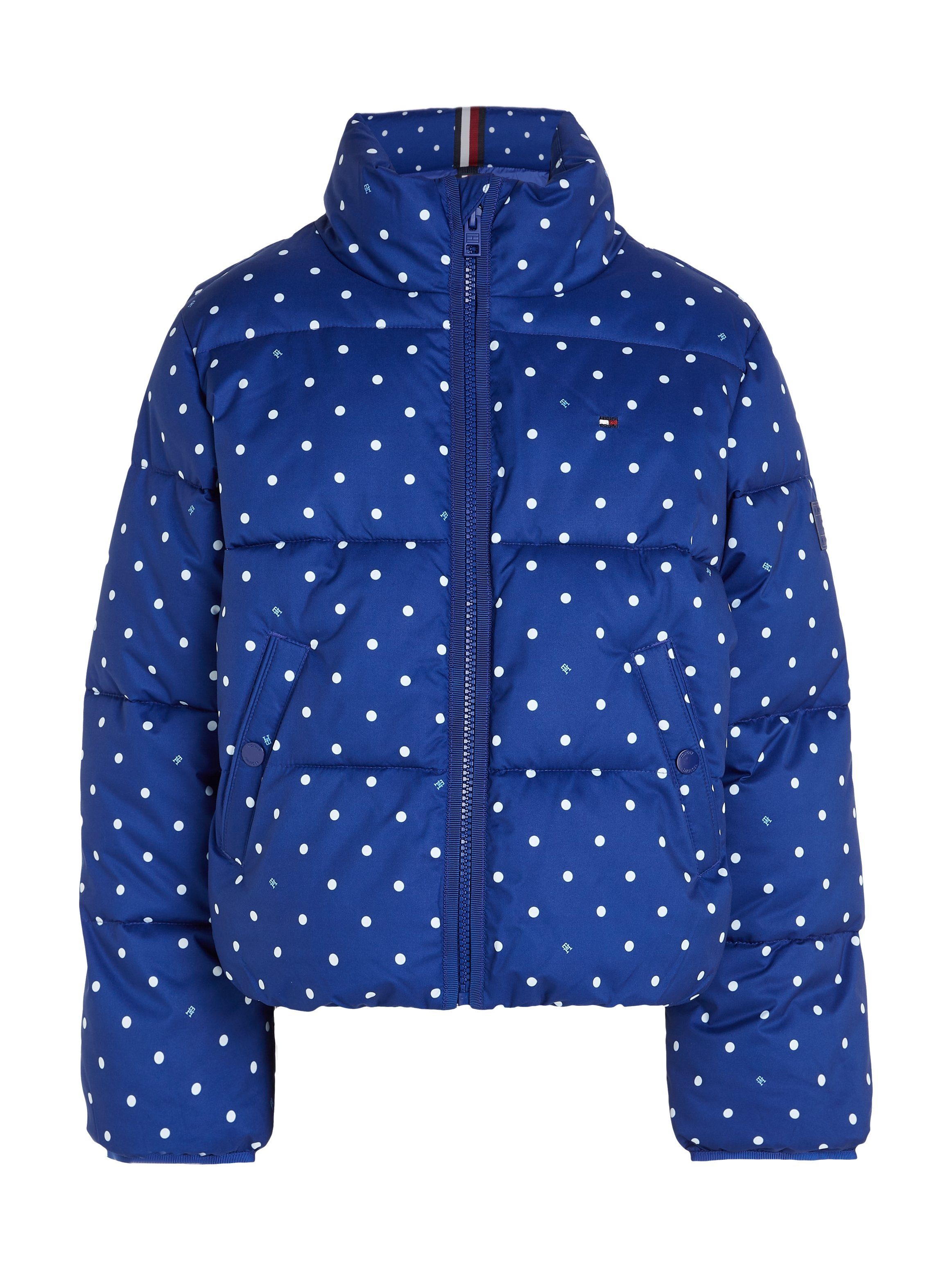 Tommy Hilfiger Winterjack ALLOVER PRINTED PUFFER JACKET Kinderen Kids Junior MiniMe, met allover stippenpatroon