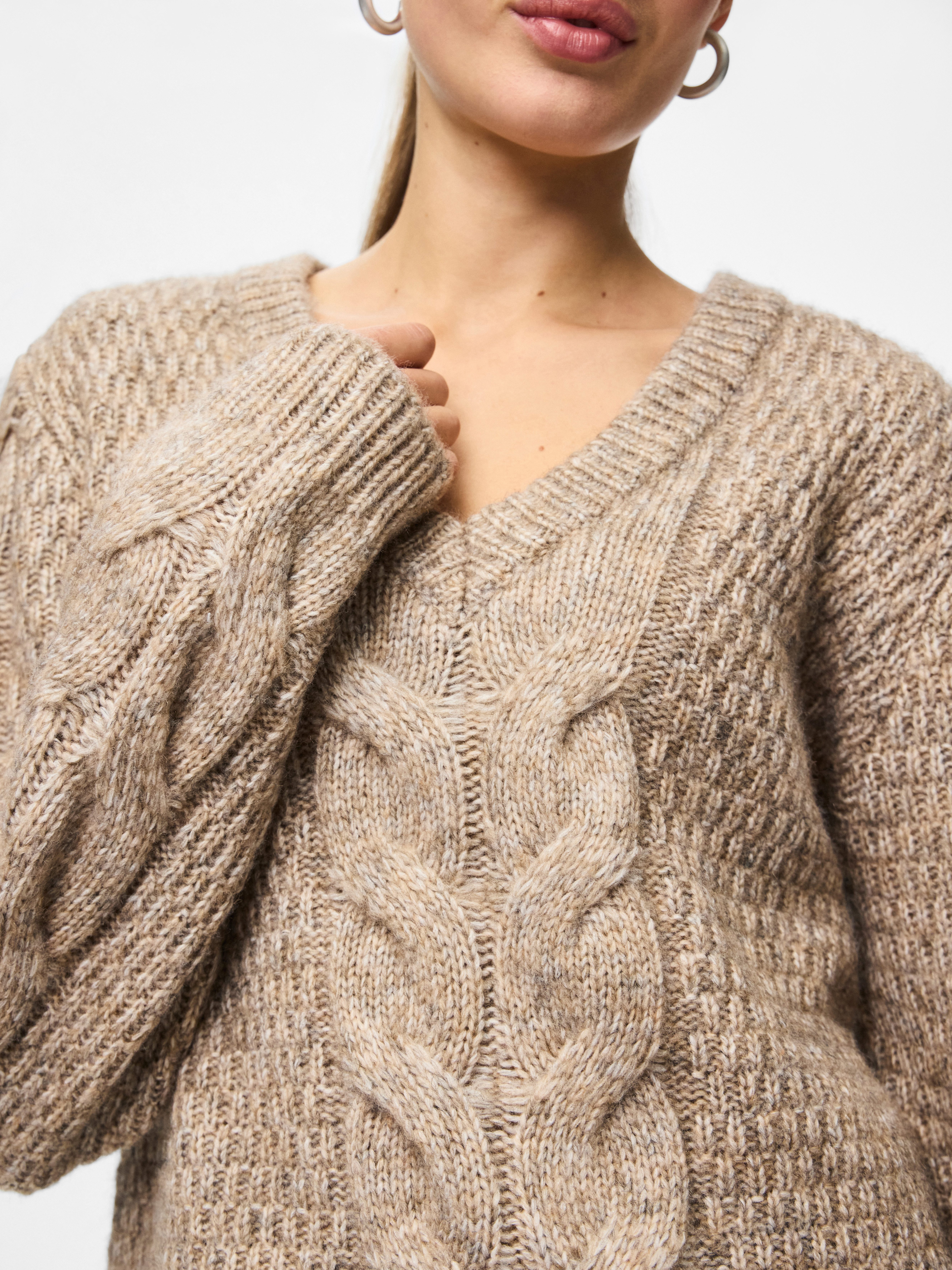 pieces Gebreide trui PCNINA LS V-NECK KNIT NOOS BC