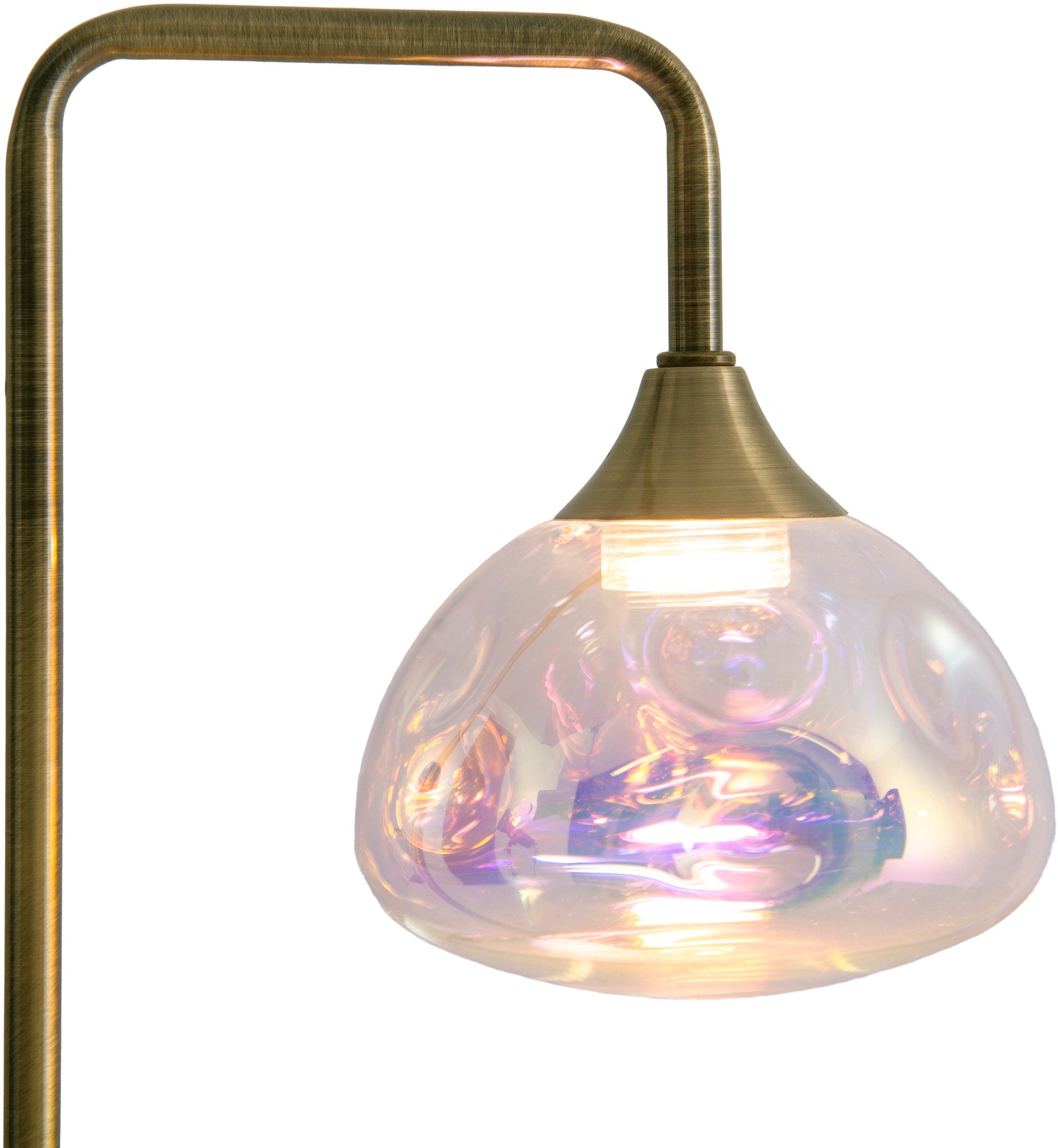 näve Led-tafellamp Varna 1 flg. iriserend glas incl. 6 leds warmwit frame messing (1 stuk)