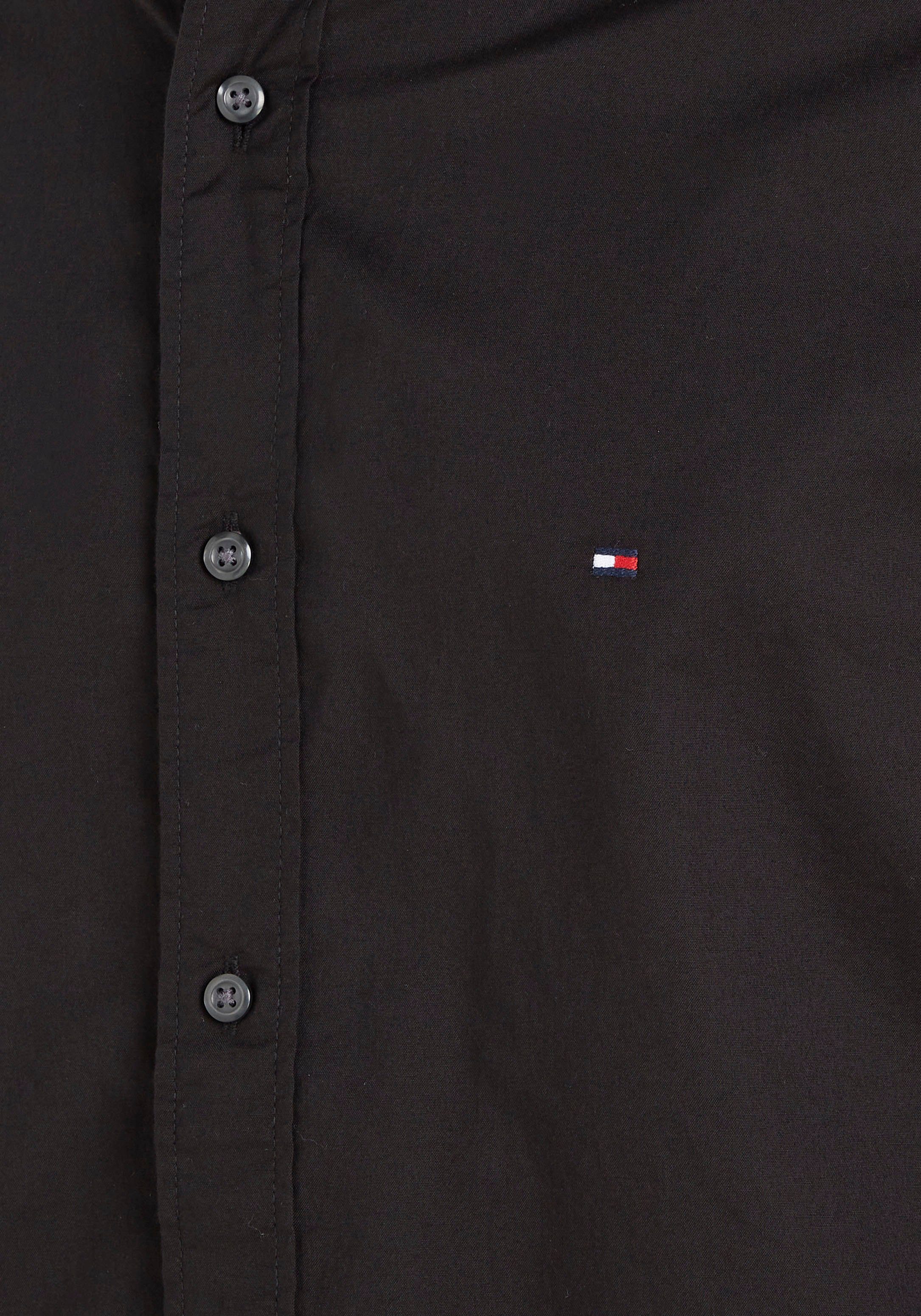 Tommy Hilfiger Overhemd met lange mouwen NATURAL SOFT SOLID MAO RF SHIRT met tommy hilfiger merkrand binnenin de mouwopening