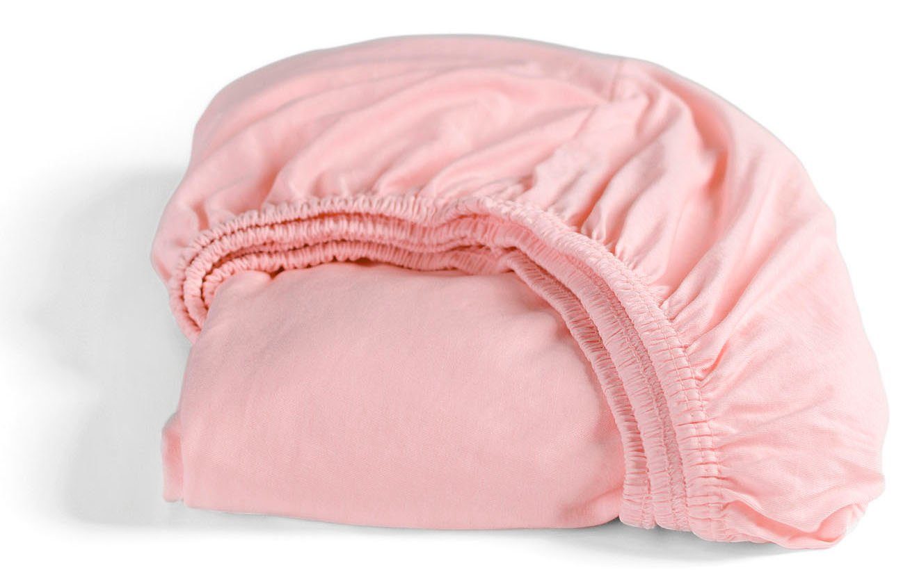 Cinderella Hoeslaken Jersey kreuk- en knoopvrij, tot 25 cm hoogte (1 stuk) hoeslakens maat - roze