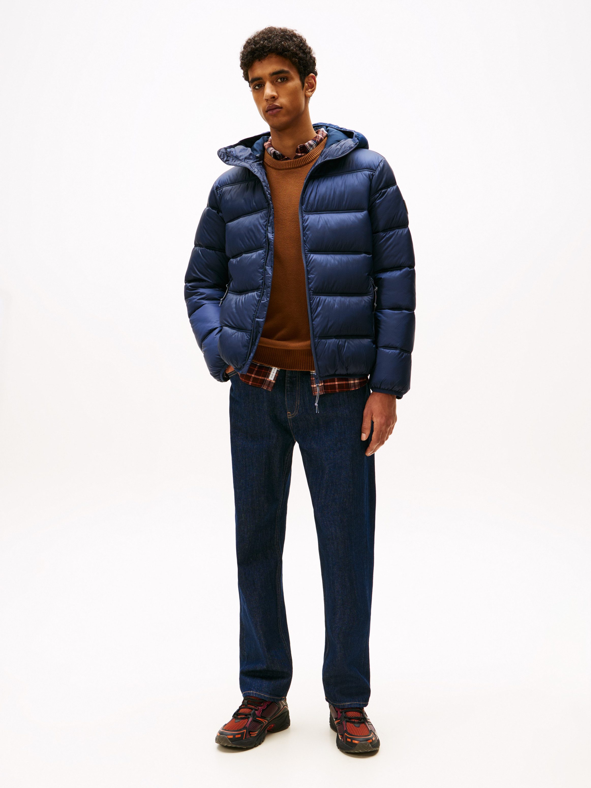 TOMMY JEANS Gewatteerde jas HOODED LOGO PUFFER
