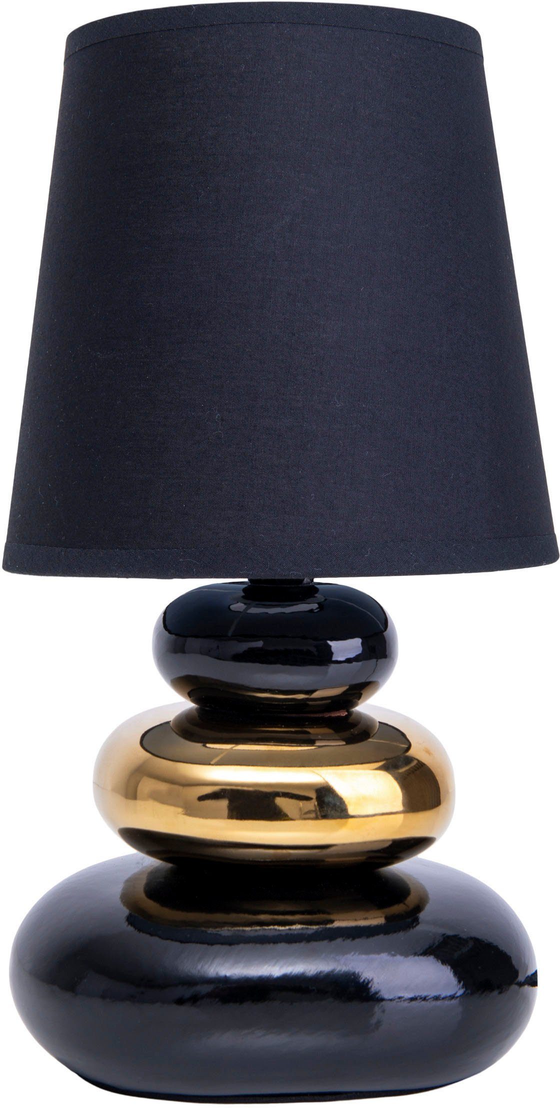 näve Tafellamp Stoney met keramieken voet en textielen kap, 1xe14/max.40 w (1 stuk)