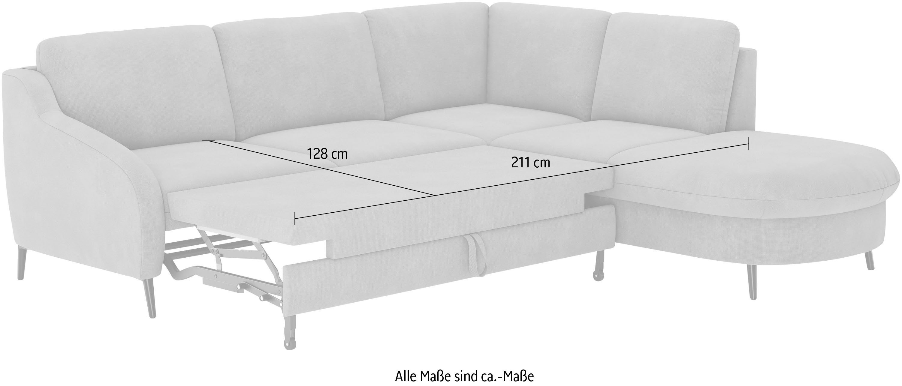 sit&more Hoekbank Soul L-vorm optioneel met bedfunctie en bedlade of lade