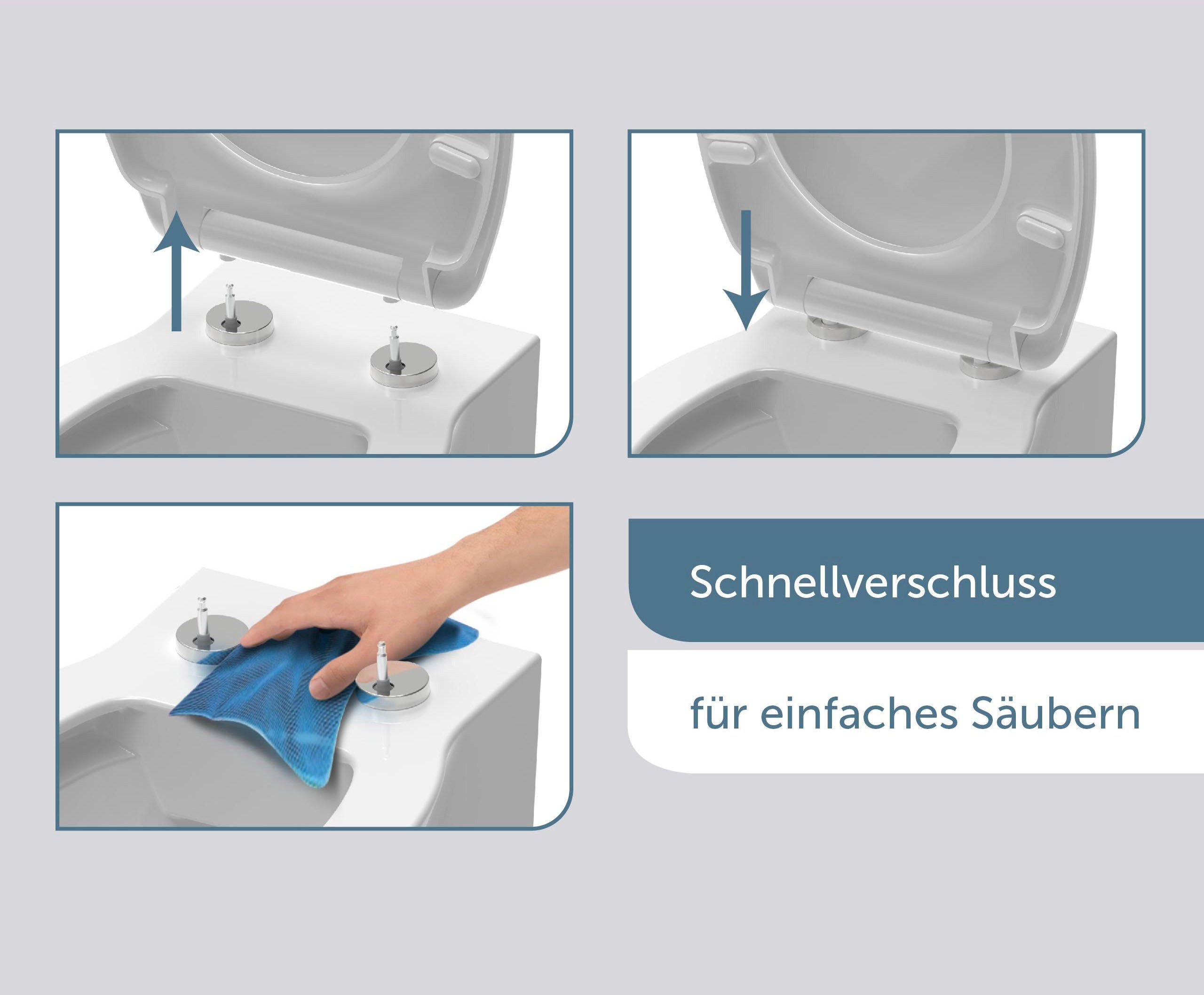 Schütte Toiletzitting Magic light Duroplast, met softclosemechanisme en snelsluiting, High gloss