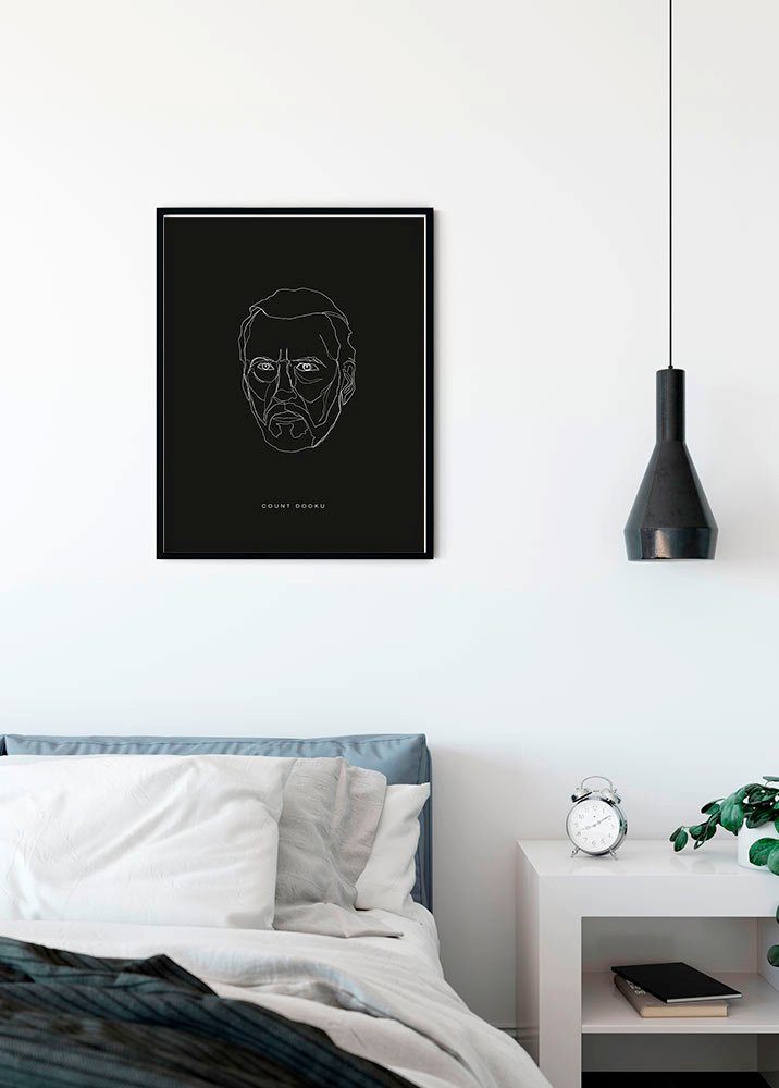 Komar Wanddecoratie Star Wars Lines dark Side Dooku Wanddecoratie voor de kinderkamer - zonder lijst (1 stuk)