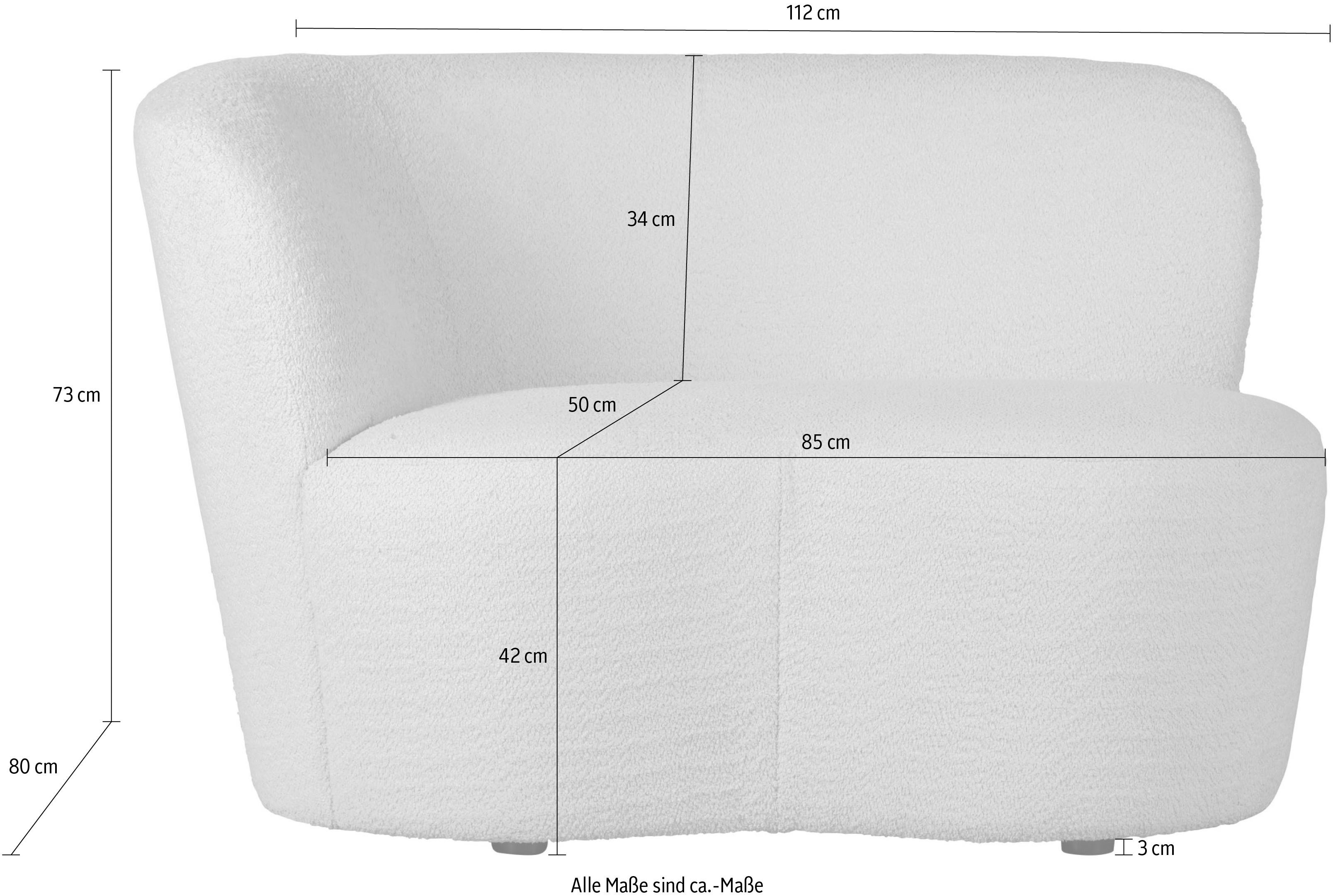 WOOOD Loungebank Stone vrijstaand, hoogte 73 cm x breedte 112 cm