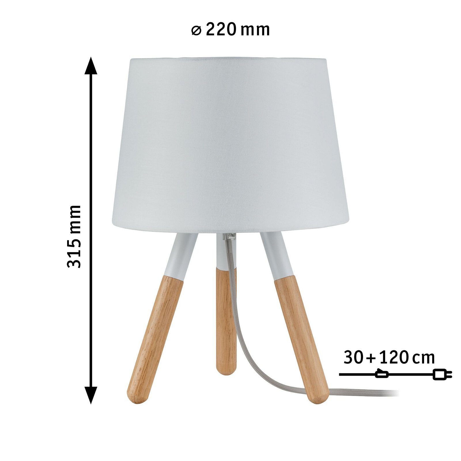 Paulmann Tafellamp Neordic Berit max.1x20W E27 Wit/Hout 230V Stof/Metaal (1 stuk)