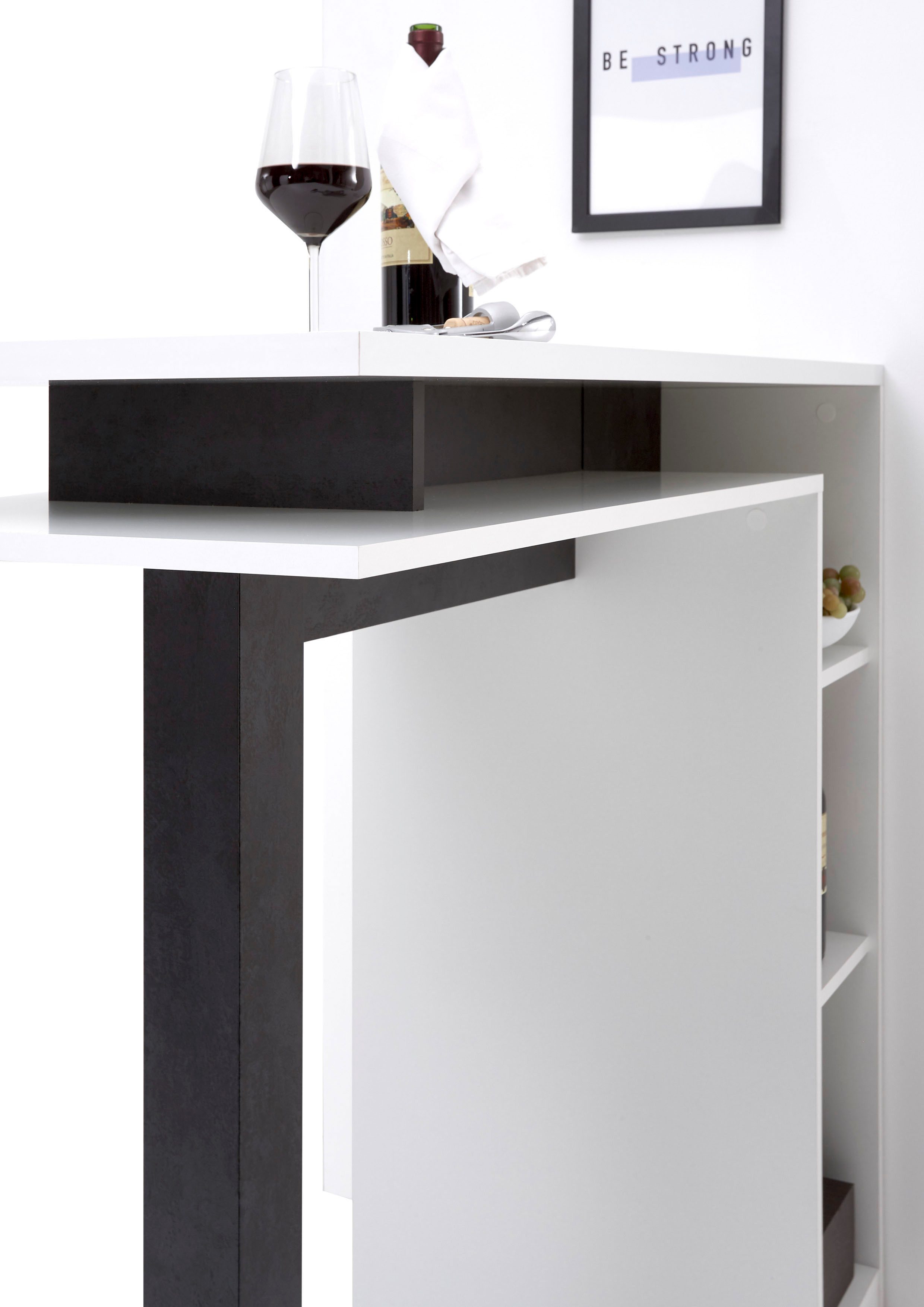 Stolkom Bartafel Bay wit, tafel met opbergruimte