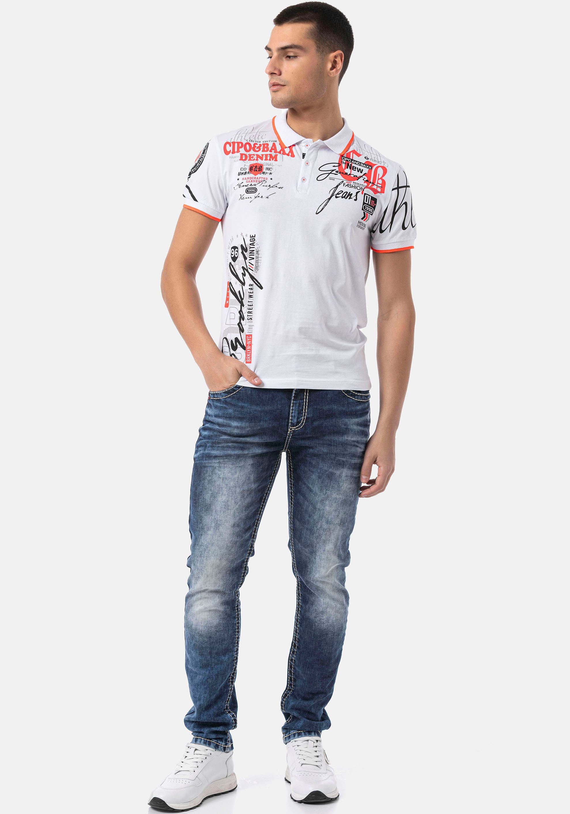 Cipo & Baxx Poloshirt met markante print
