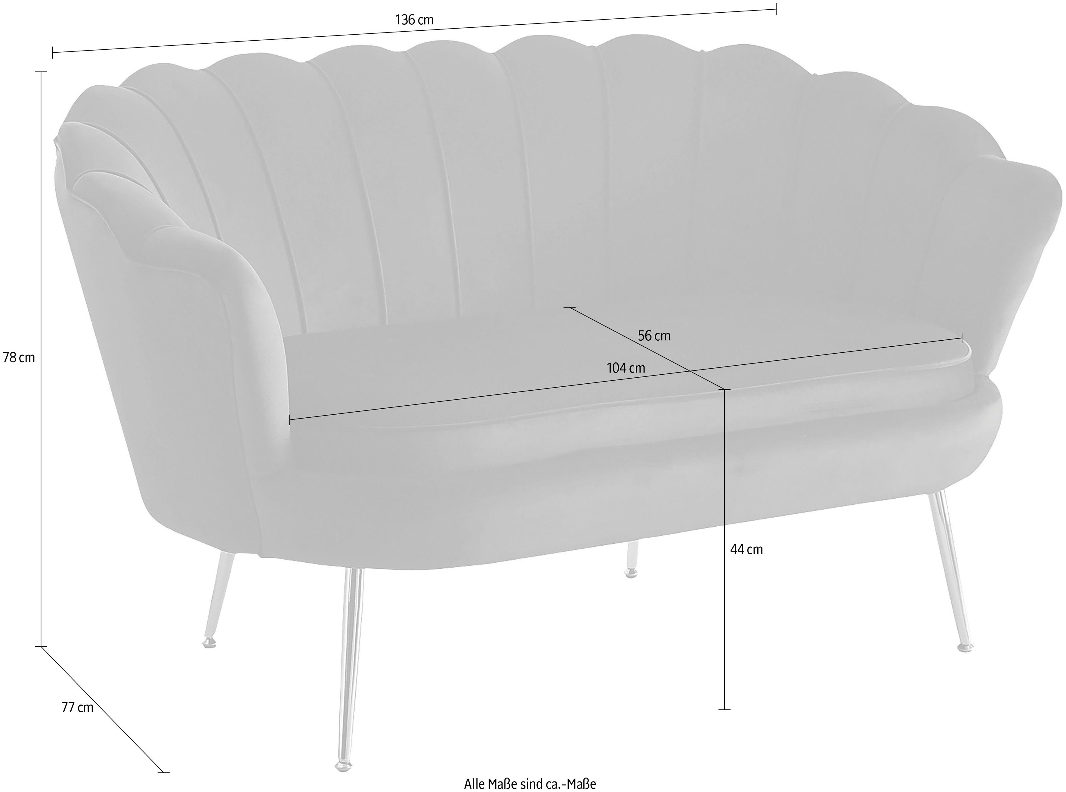 SalesFever 2-zitsbank Clam opvallend schelpdesign, breedte 136 cm