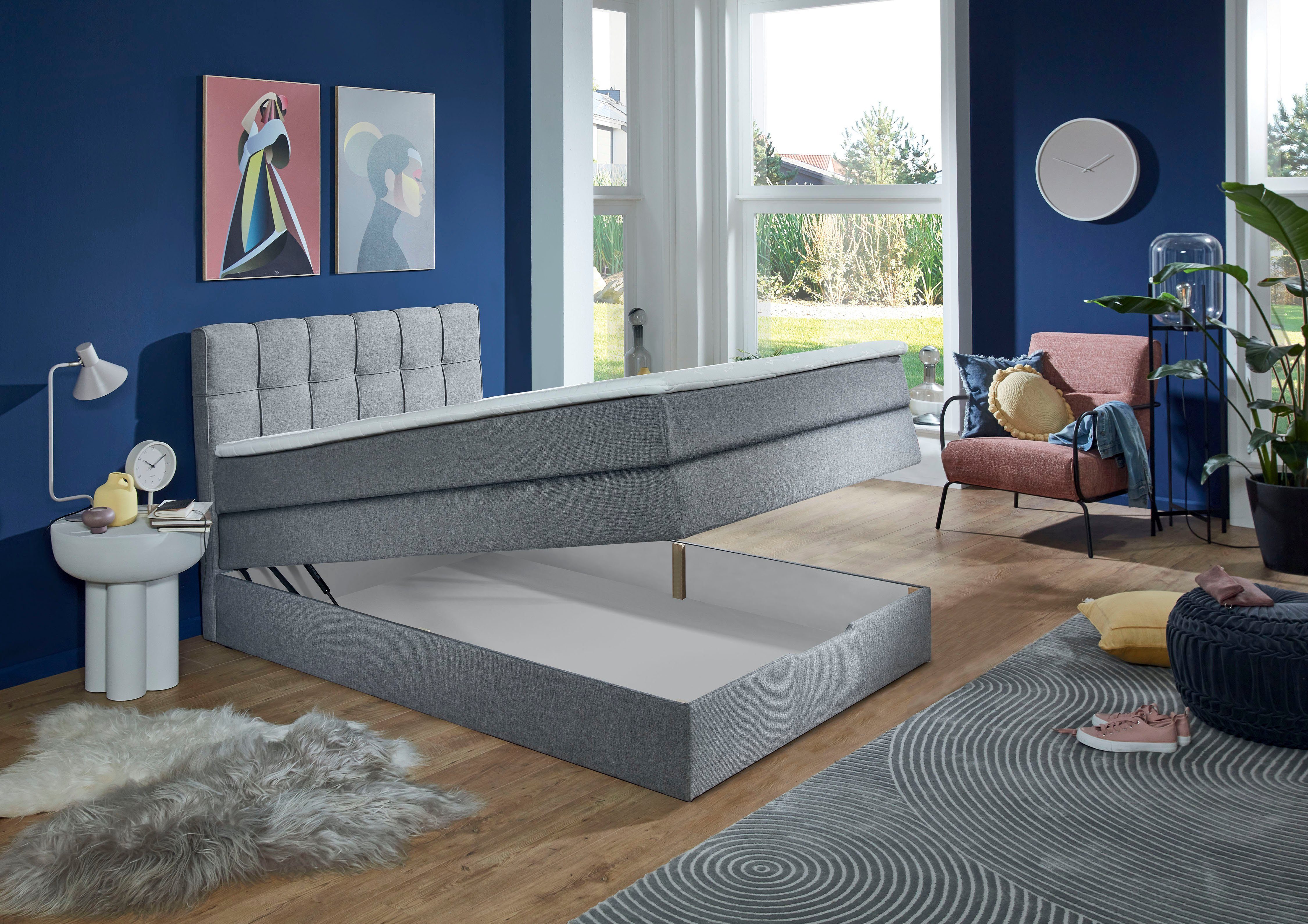 INOSIGN Boxspring Fornoli incl. topmatras en bedkist, h3 in twee matrassoorten