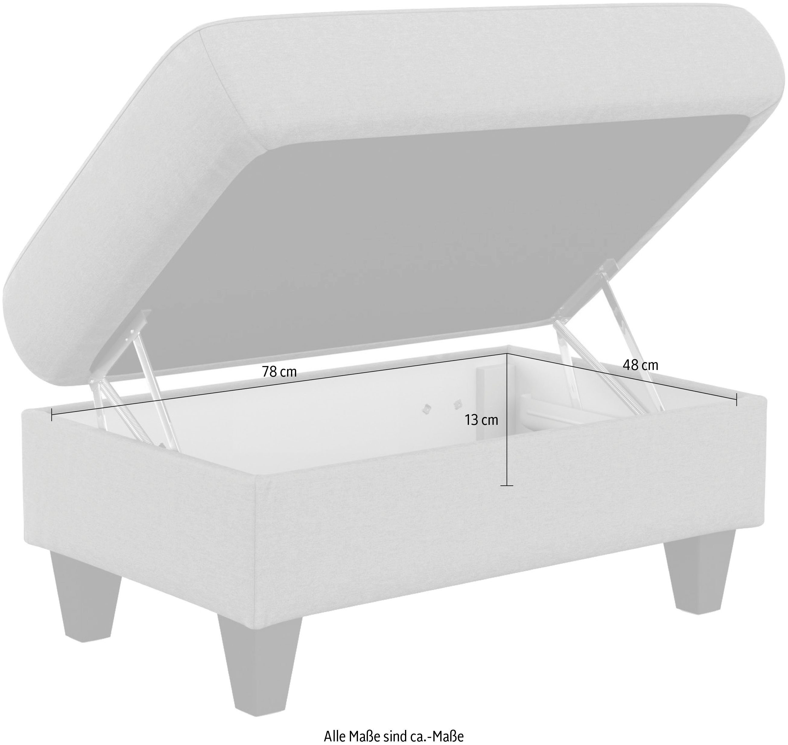 sit&more Hocker met bergruimte Farö met bergruimte en binnenvering en naturelkleurige poten