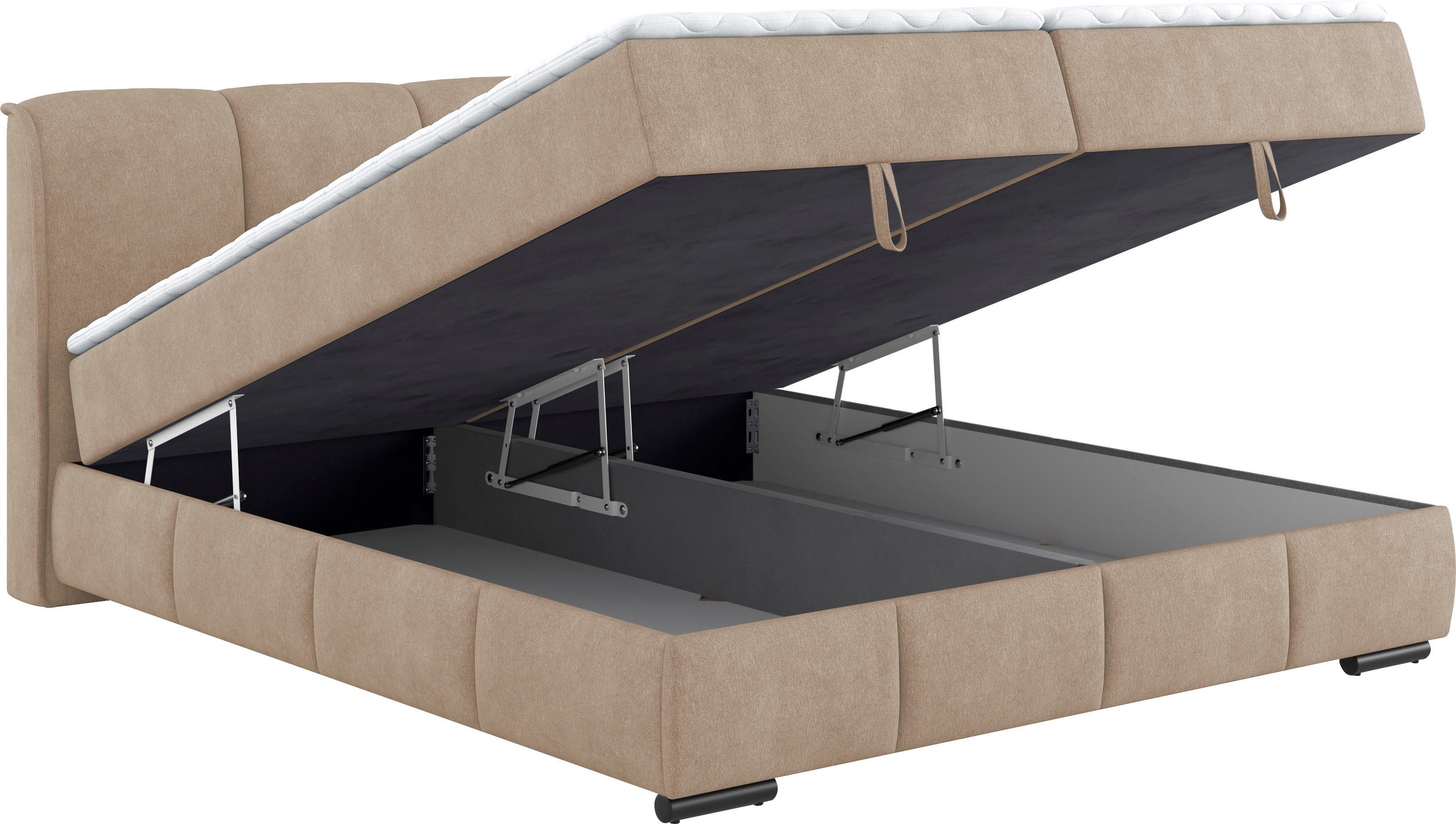 Mr. Couch Boxspring Bethany met bedkist, incl. matras Topmatras en sierkussen, in verschillende hardheden beschikbaar
