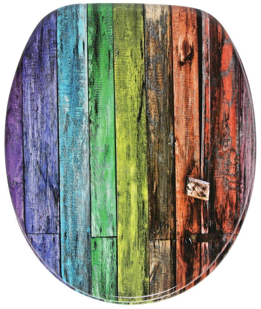Sanilo Set badkameraccessoires Rainbow bestaand uit toiletzitting, badmat en wastafelplug (complete set, 3-delig)