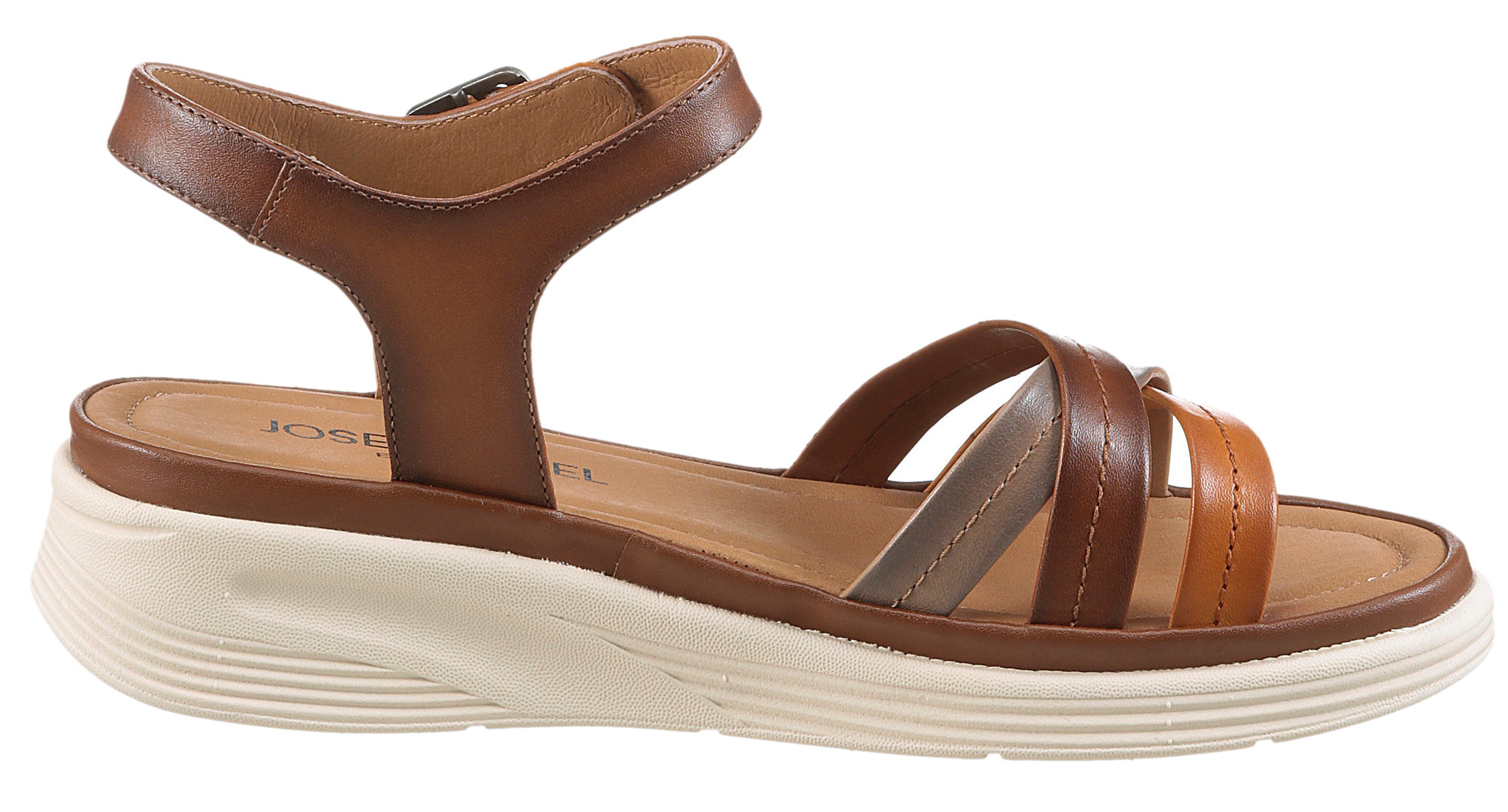 Josef Seibel Sandalen Sevran 02 , plateausandaal, wedgesandaal met modieuze kruisbandage