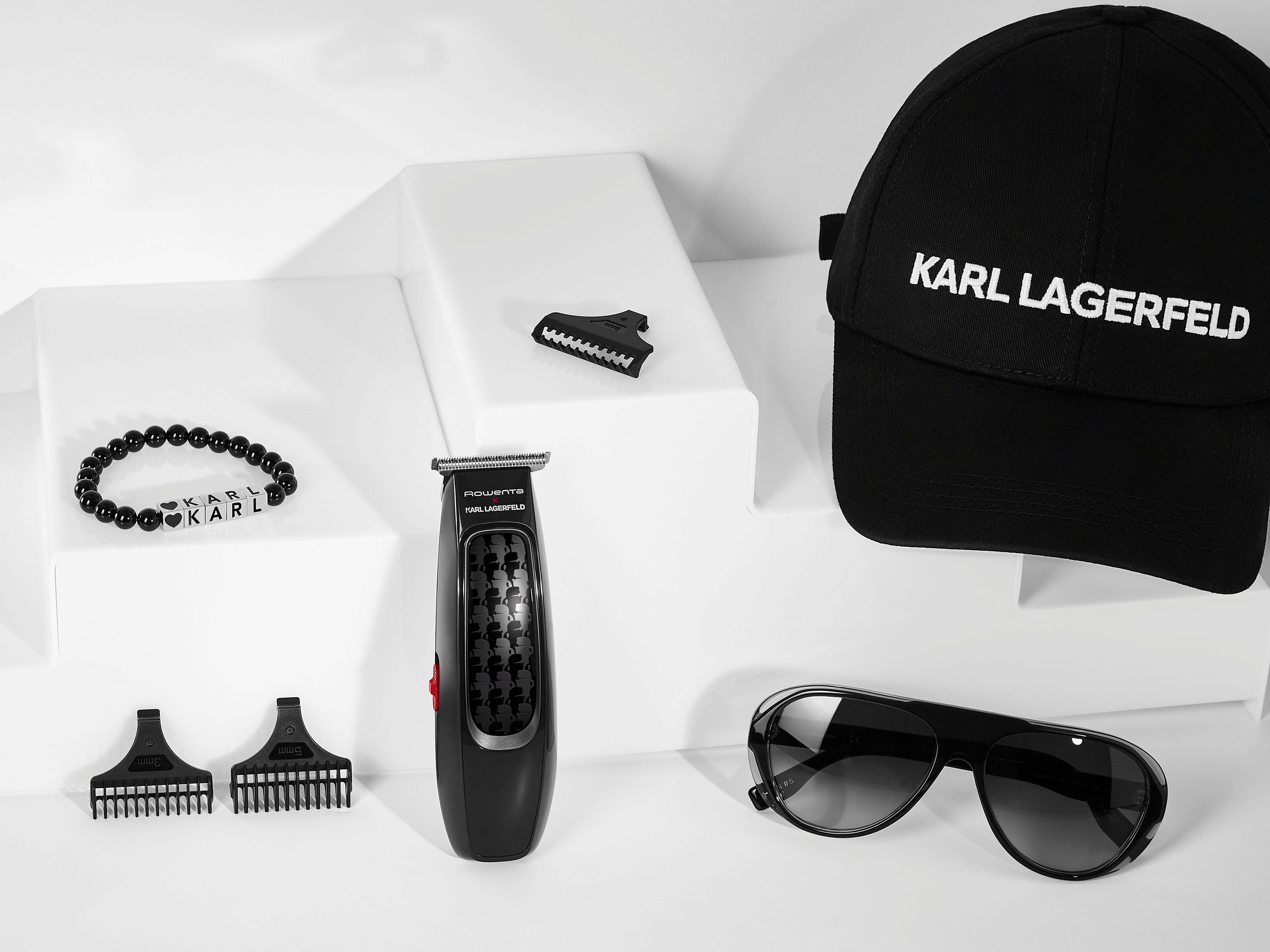 Rowenta Tondeuse ROWENTA x Karl Lagerfeld TN182L Cut & Style tondeuse 3 kammen (1-3-5 mm), titaniummessen, 90 minuten looptijd, waterdicht