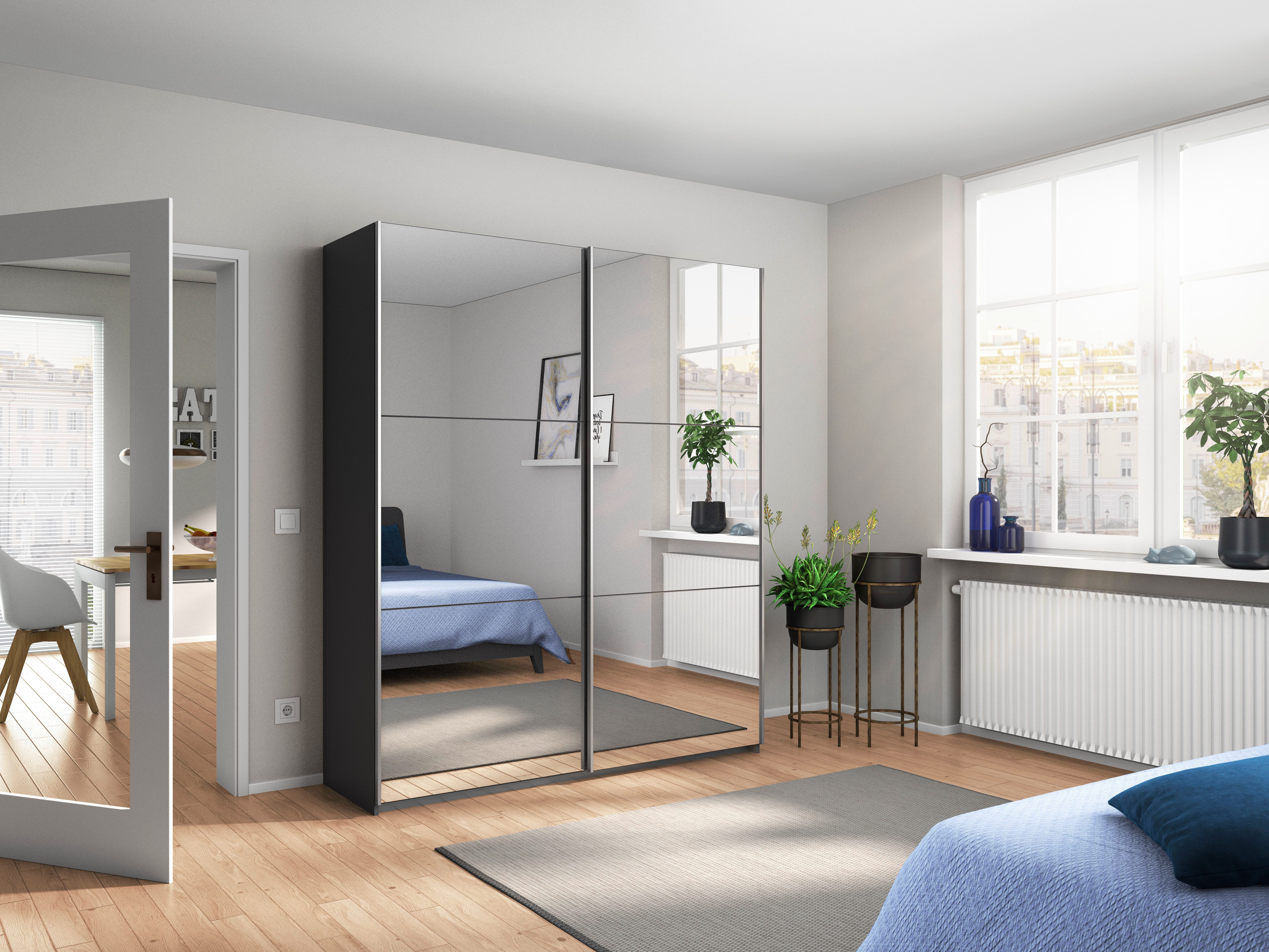 rauch Zweefdeurkast Kledingkast kast garderobe REFLECT inclusief praktische binneninrichting met veel opbergruimte made in germany