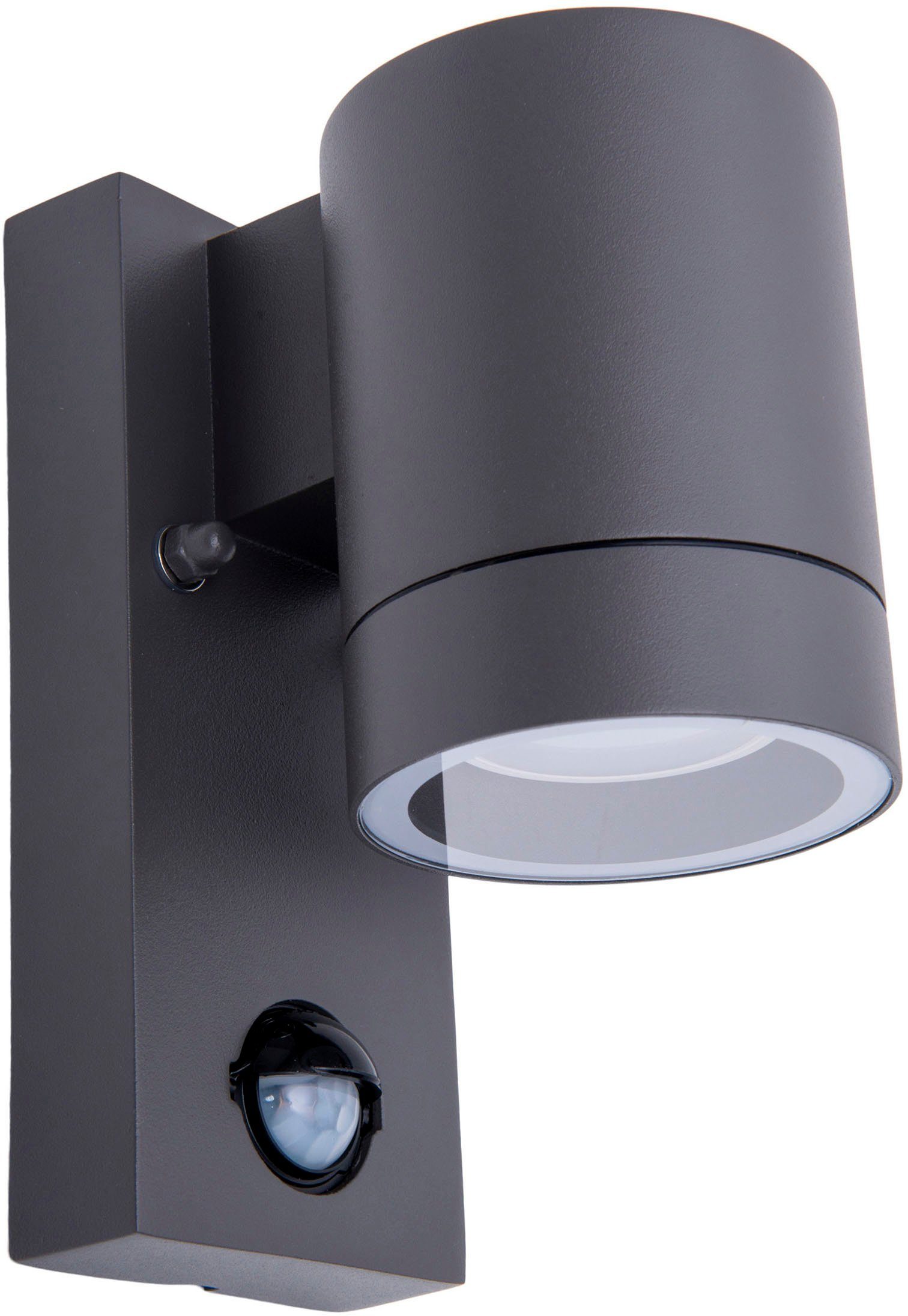 näve Wandlamp voor buiten Rombe met bewegingsmelder + schemersensor 1xgu10 aluminium antraciet (1 stuk)