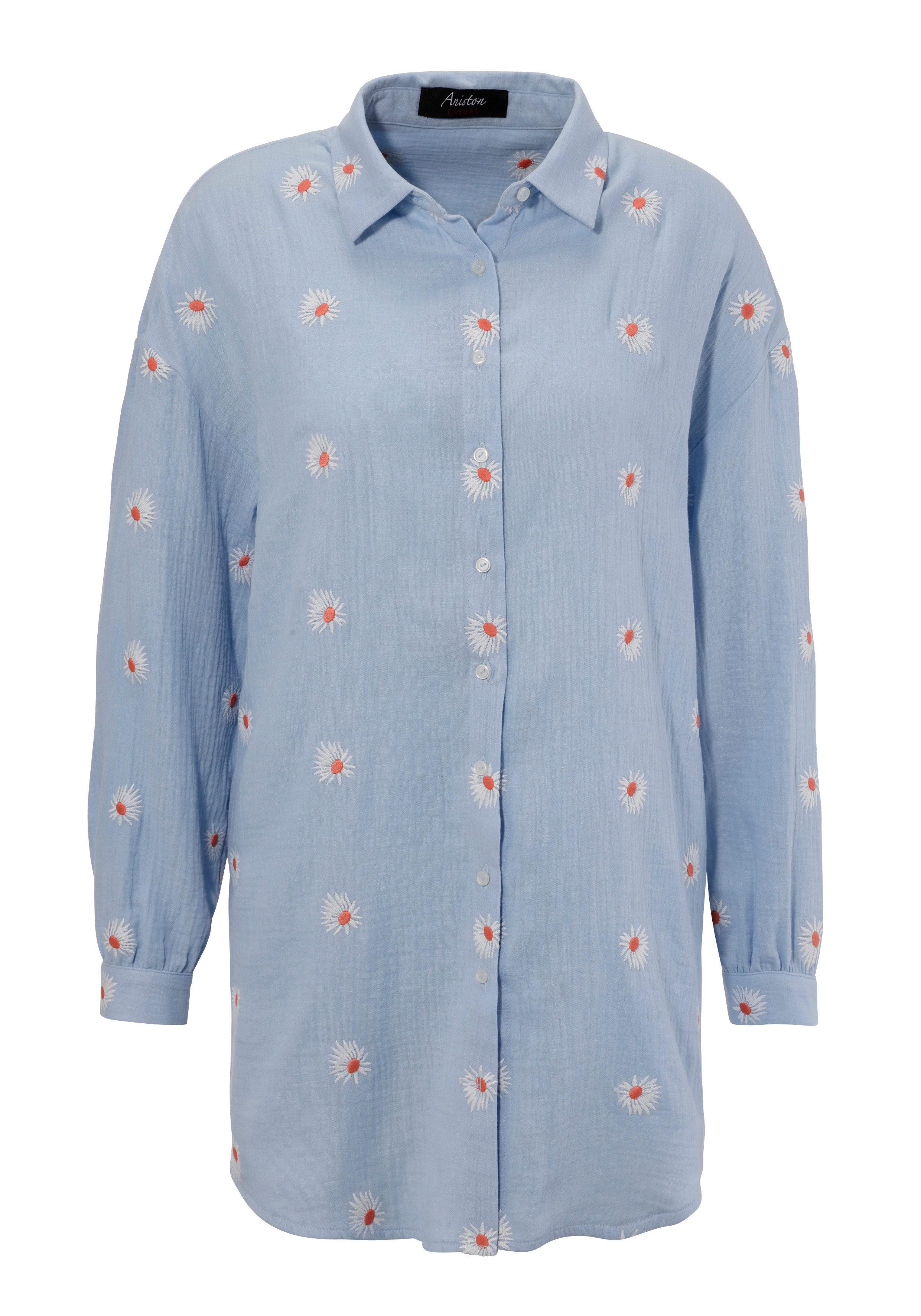 Aniston CASUAL Overhemdblouse met betoverende bloemen geborduurd - nieuwe collectie