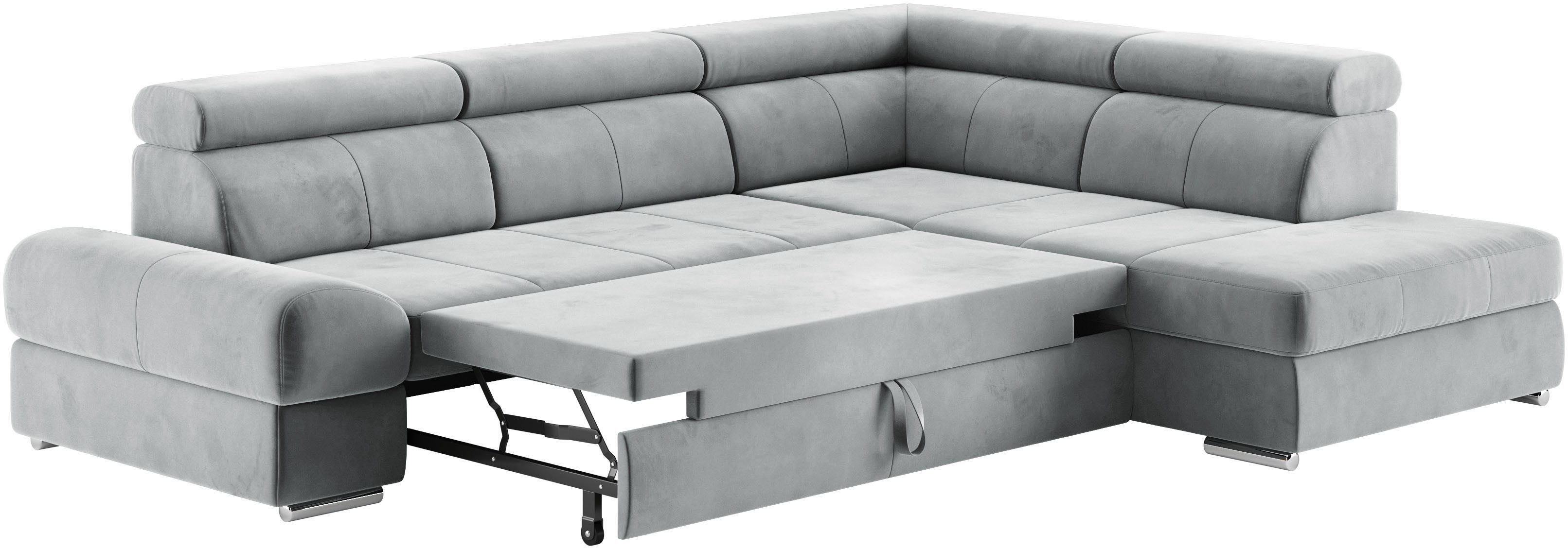 sit&more Hoekbank Broadway L-vorm met verstelbare hoofdsteunen, naar keuze met slaapfunctie