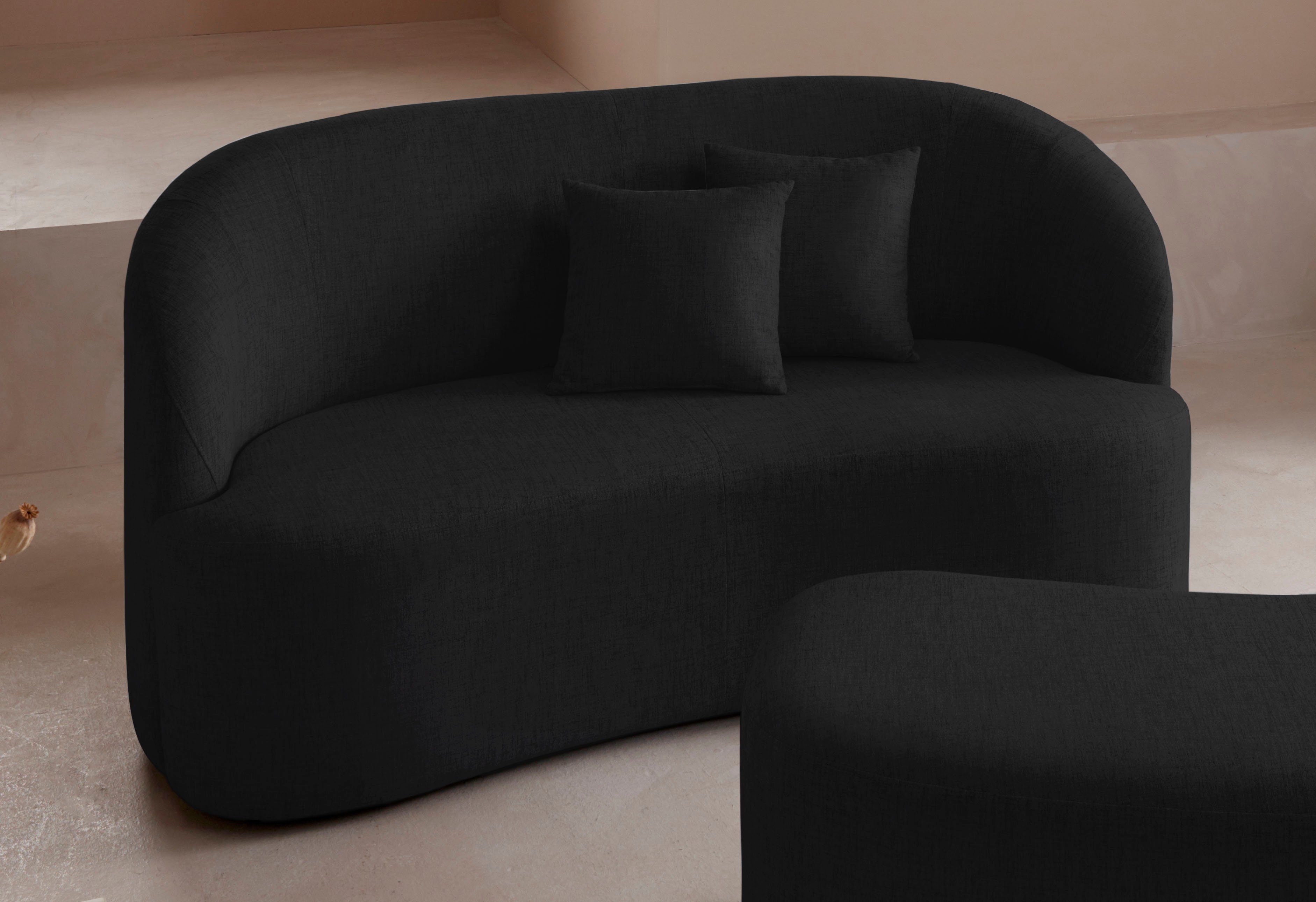 LeGer Home by Lena Gercke 2-zitsbank Dilara afgeronde rugleuning en front, in 3 stofkwaliteiten