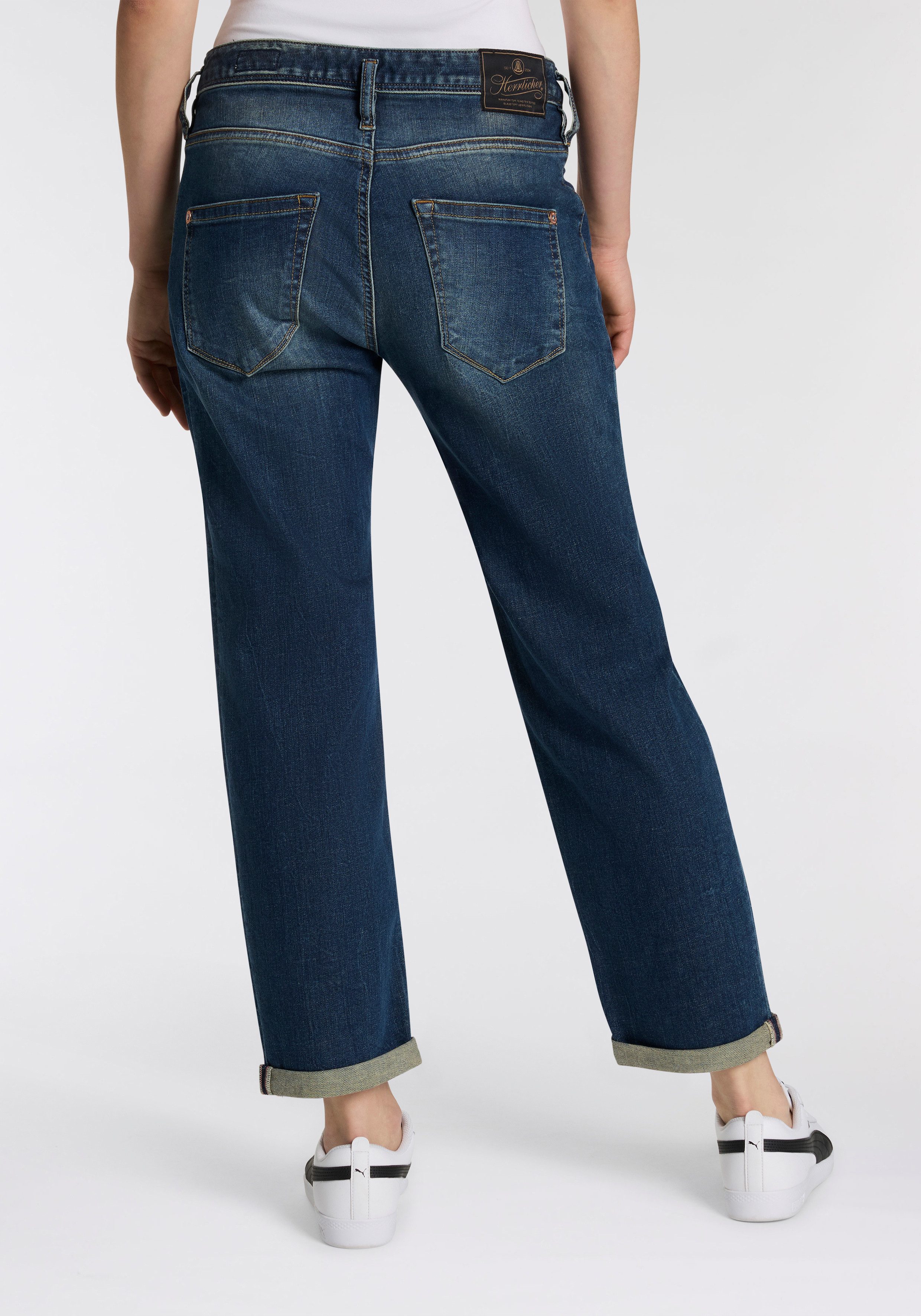 Herrlicher Boyfriendjeans Shyra Tap Organic Denim met half blinde knoopsluiting