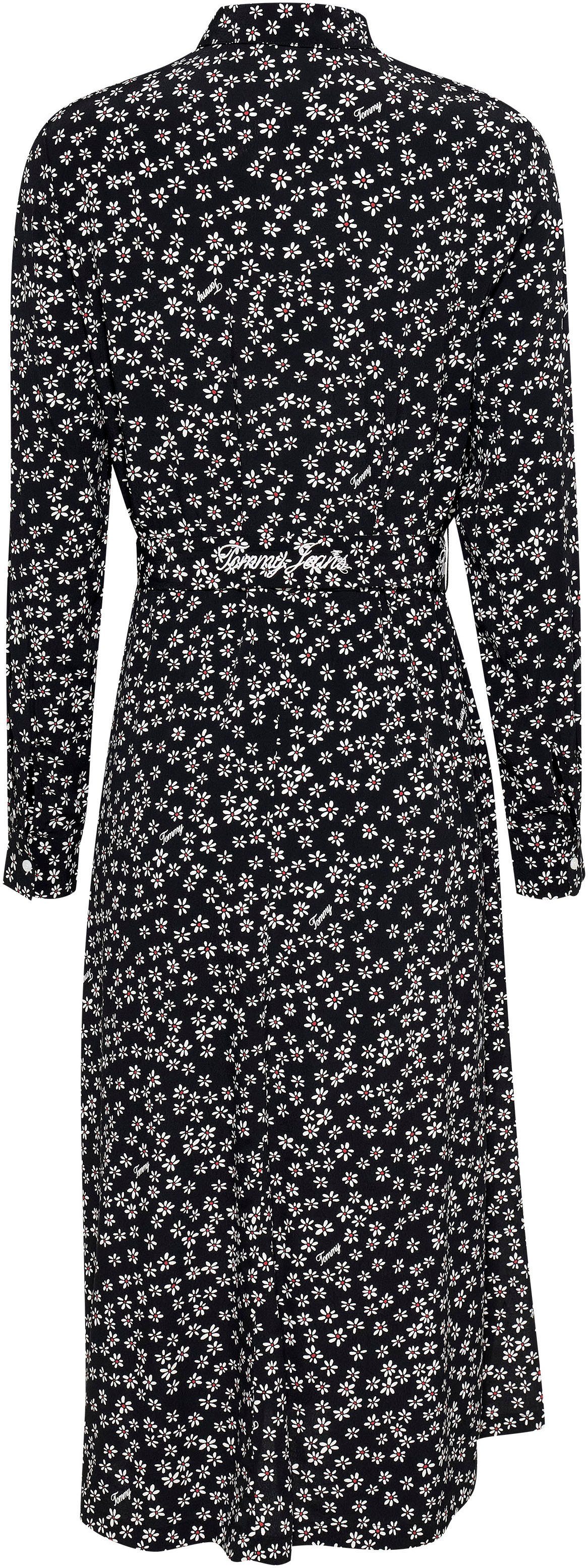 TOMMY JEANS Blousejurk TJW DITSY BELTED MIDI DRESS EXT