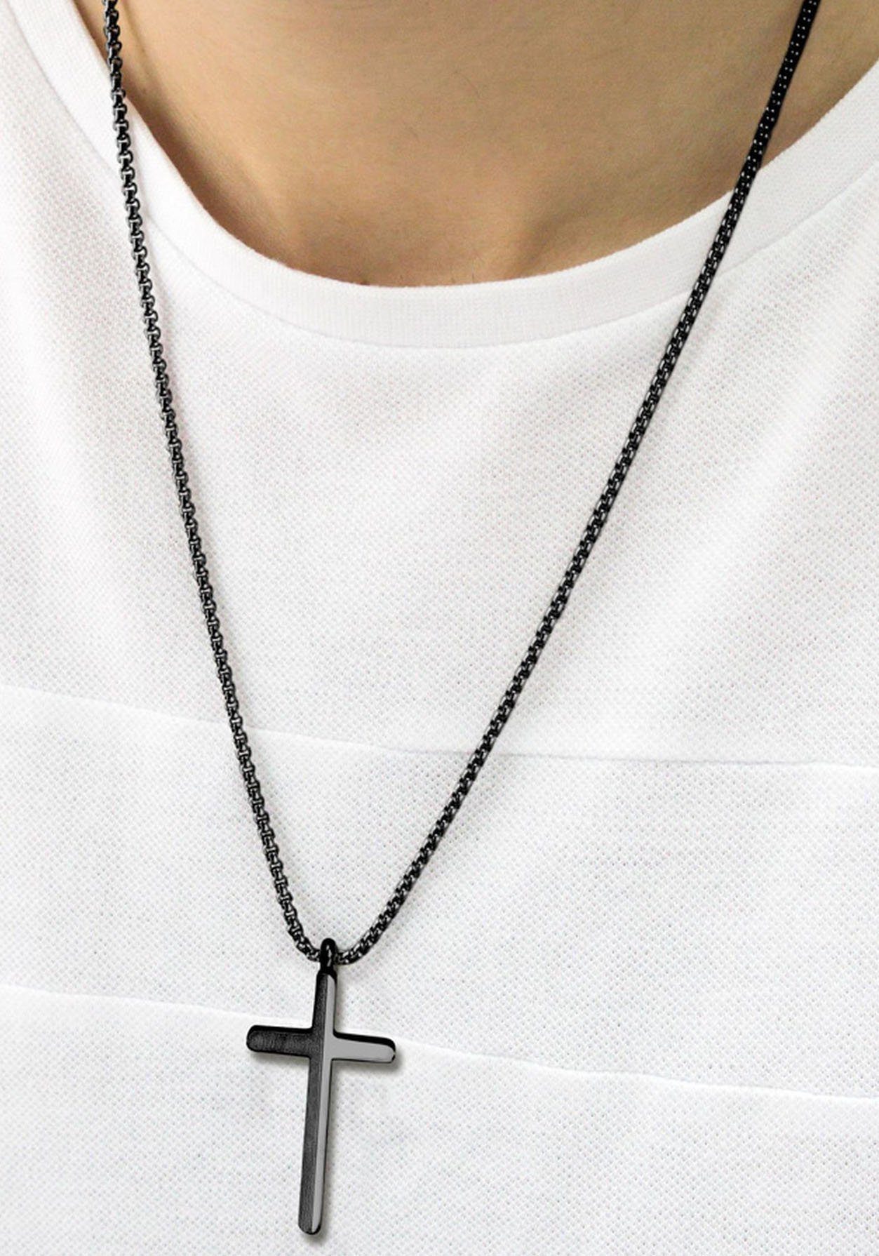 Firetti Ketting met hanger Sieraad cadeau kruis met zirkoon (synthetisch)