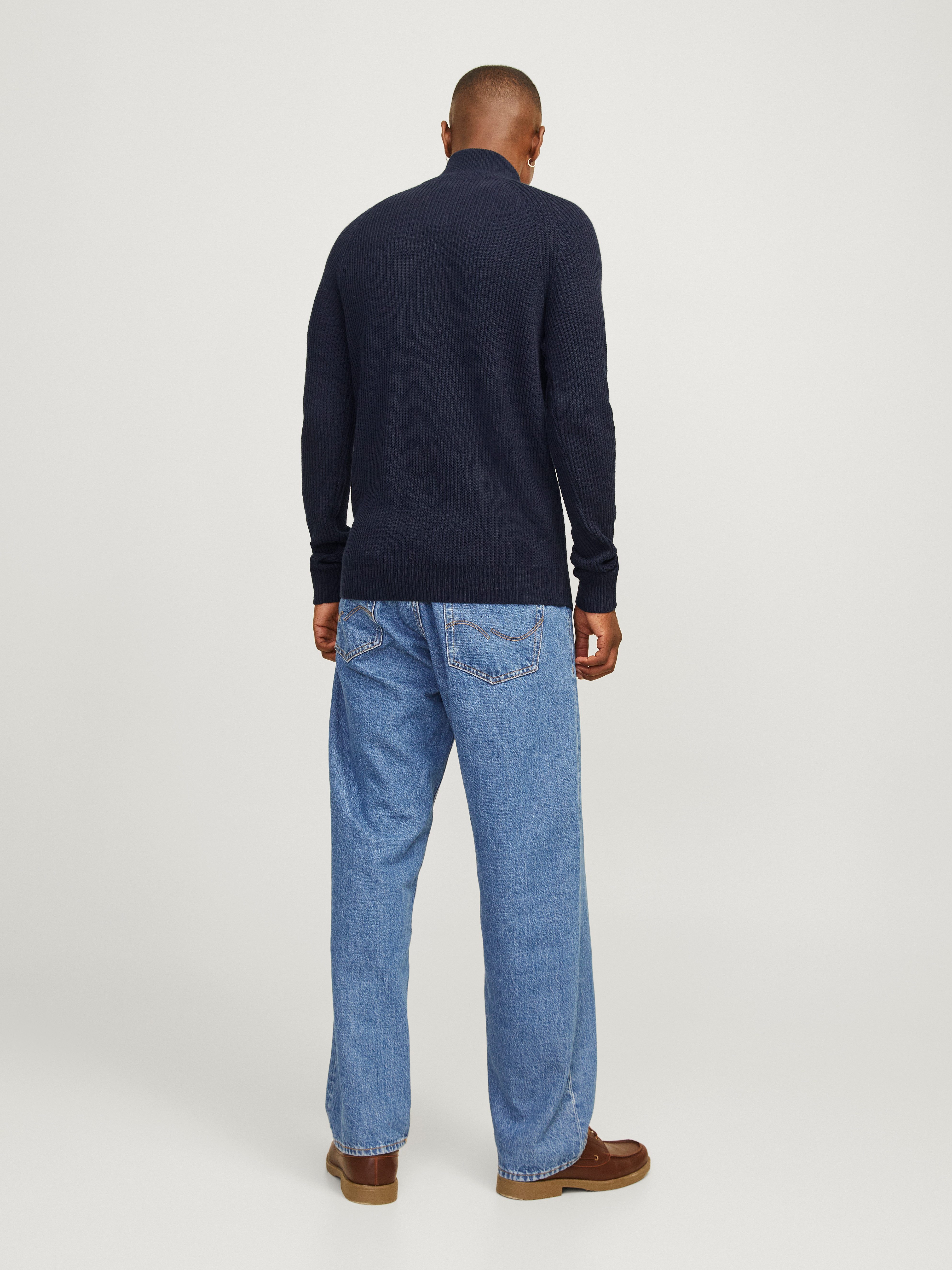 Jack & Jones Schipperstrui JJPANNEL KNIT HALF ZIP AW24