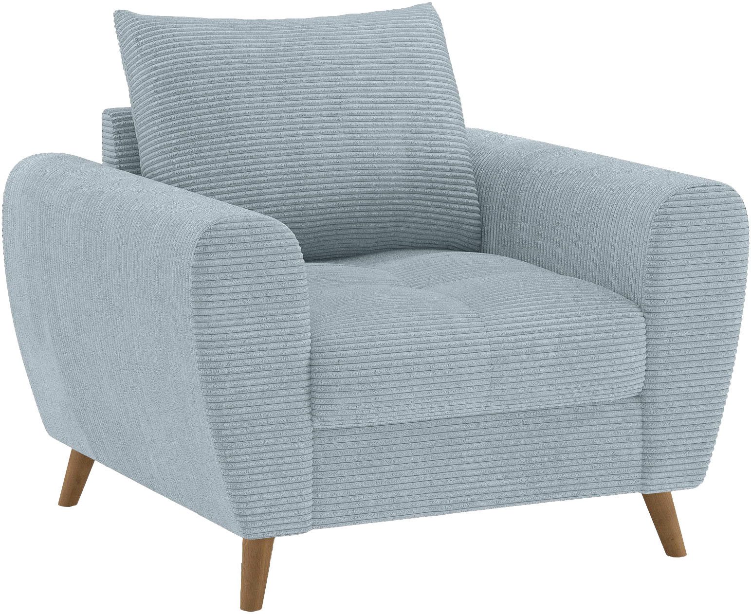 Mr. Couch Fauteuil Blackburn II Passend bij de set, met koudschuimvering tot 140 kg belastbaar fauteuils blauw