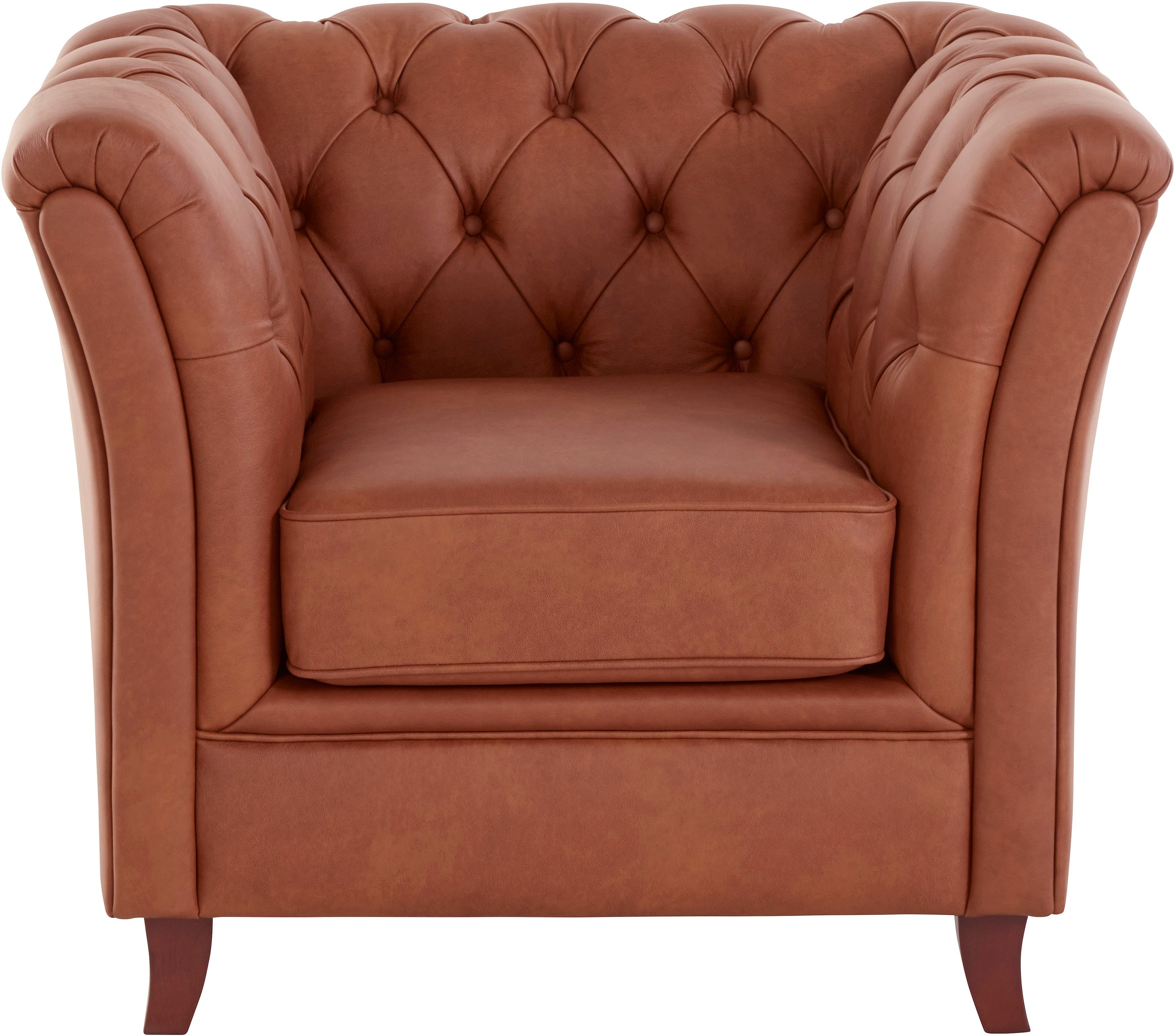 Home affaire Chesterfield-fauteuil Reims cocktailstoel, stoel met echte chesterfield-capitonnage, uitstekende verwerking