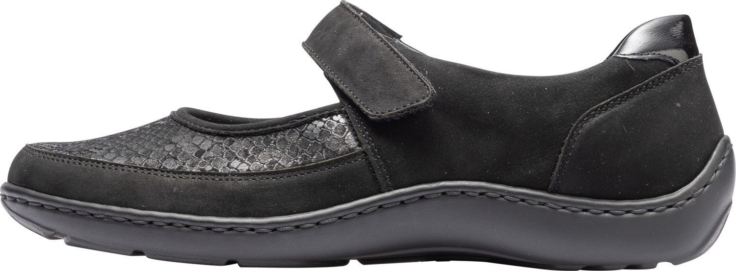 Waldläufer Ballerina's met riempje Henni , lage schoen, comfortabele schoen, klittenbandschoen in breedte h (= zeer breed)