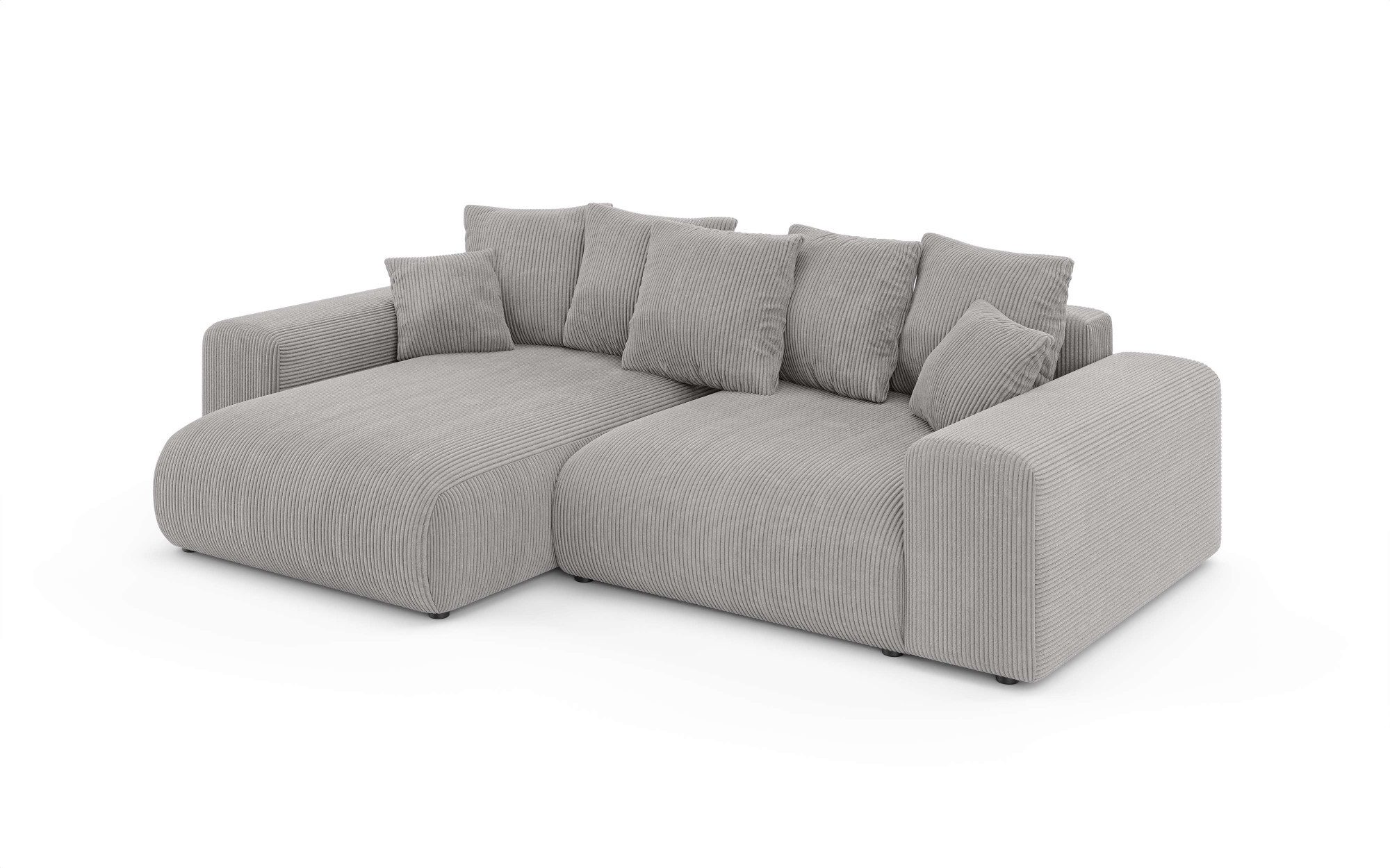 Home affaire Hoekbank LAKESIDE met bedfunctie en bedlade, B/D/H 257/166/84 cm L-vorm, recamiere aan beide zijden monteerbaar, golfondersteuning