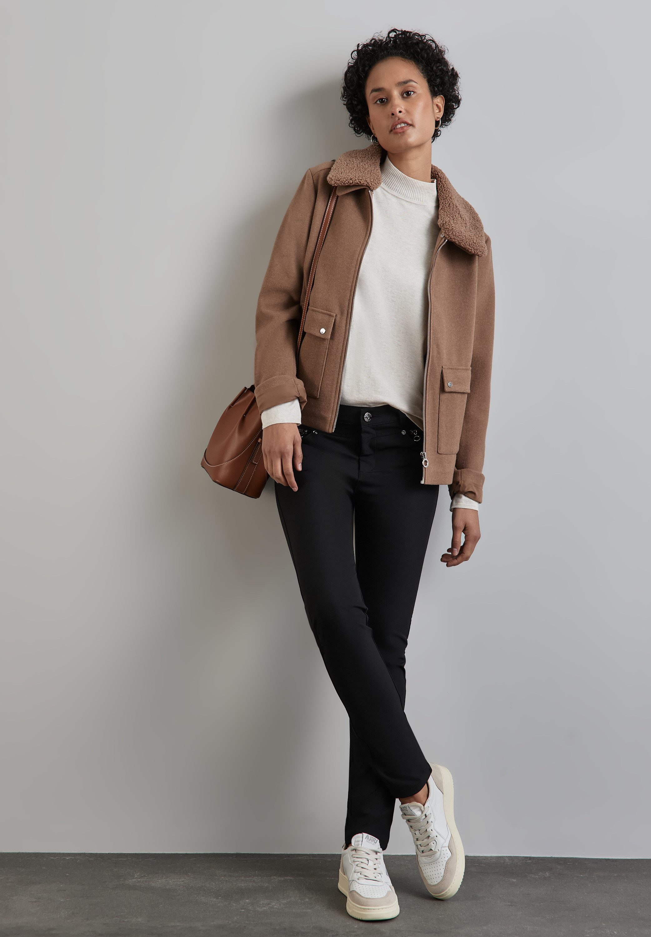 STREET ONE Stoffen broek Style York met ritsdetails