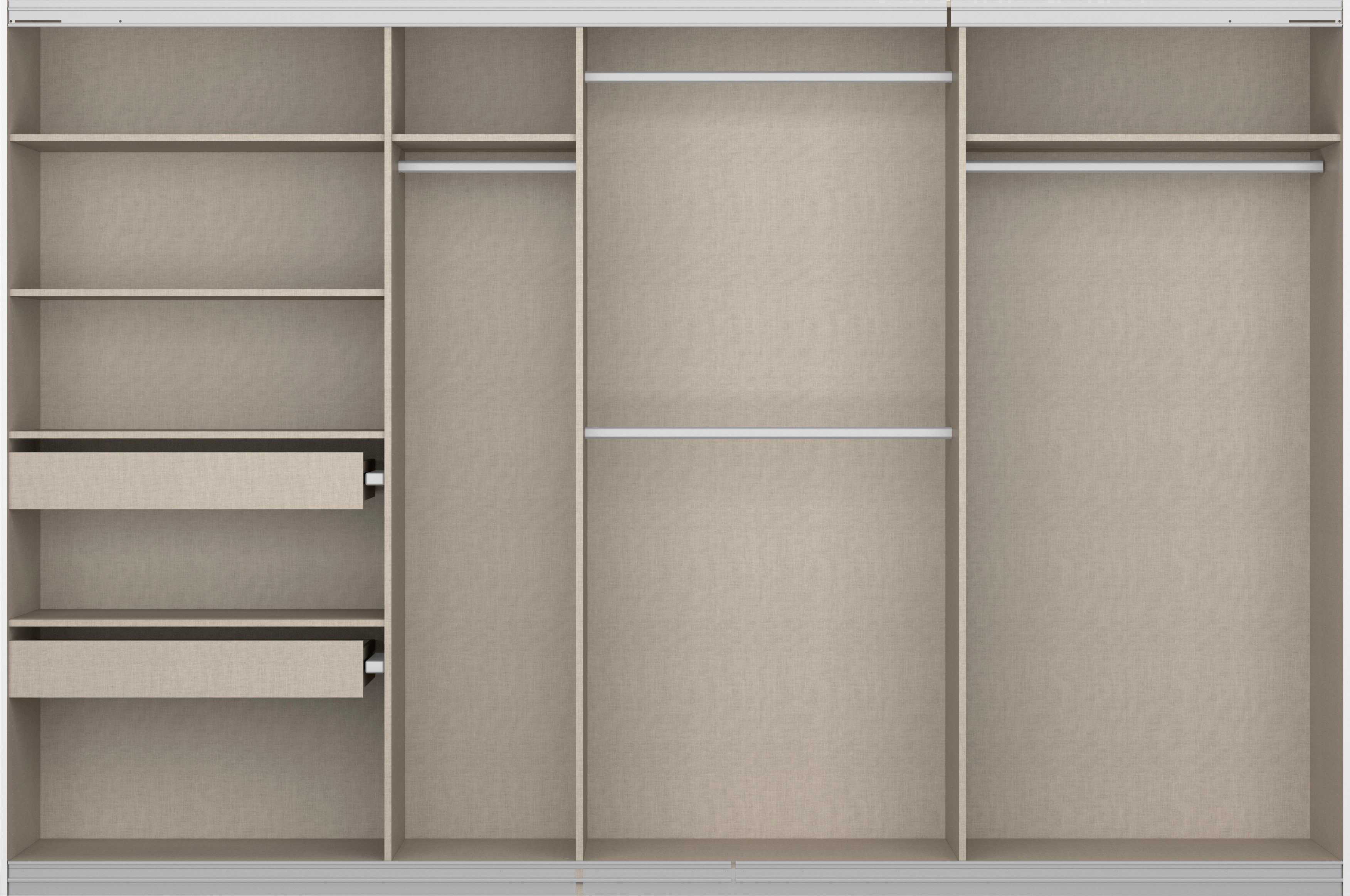 rauch Zweefdeurkast Kledingkast kast garderobe BESTSELLER KOLUNA met spiegel inclusief 2 binnenladen en extra legplanken made in germany