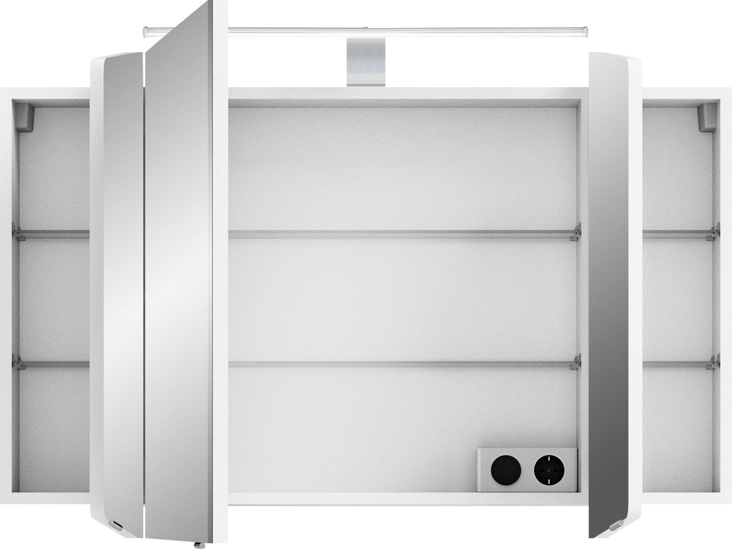 Saphir Spiegelkast Cassca Sprint badkamermeubel, 3 spiegeldeuren, 6 legplanken, 100 cm breed